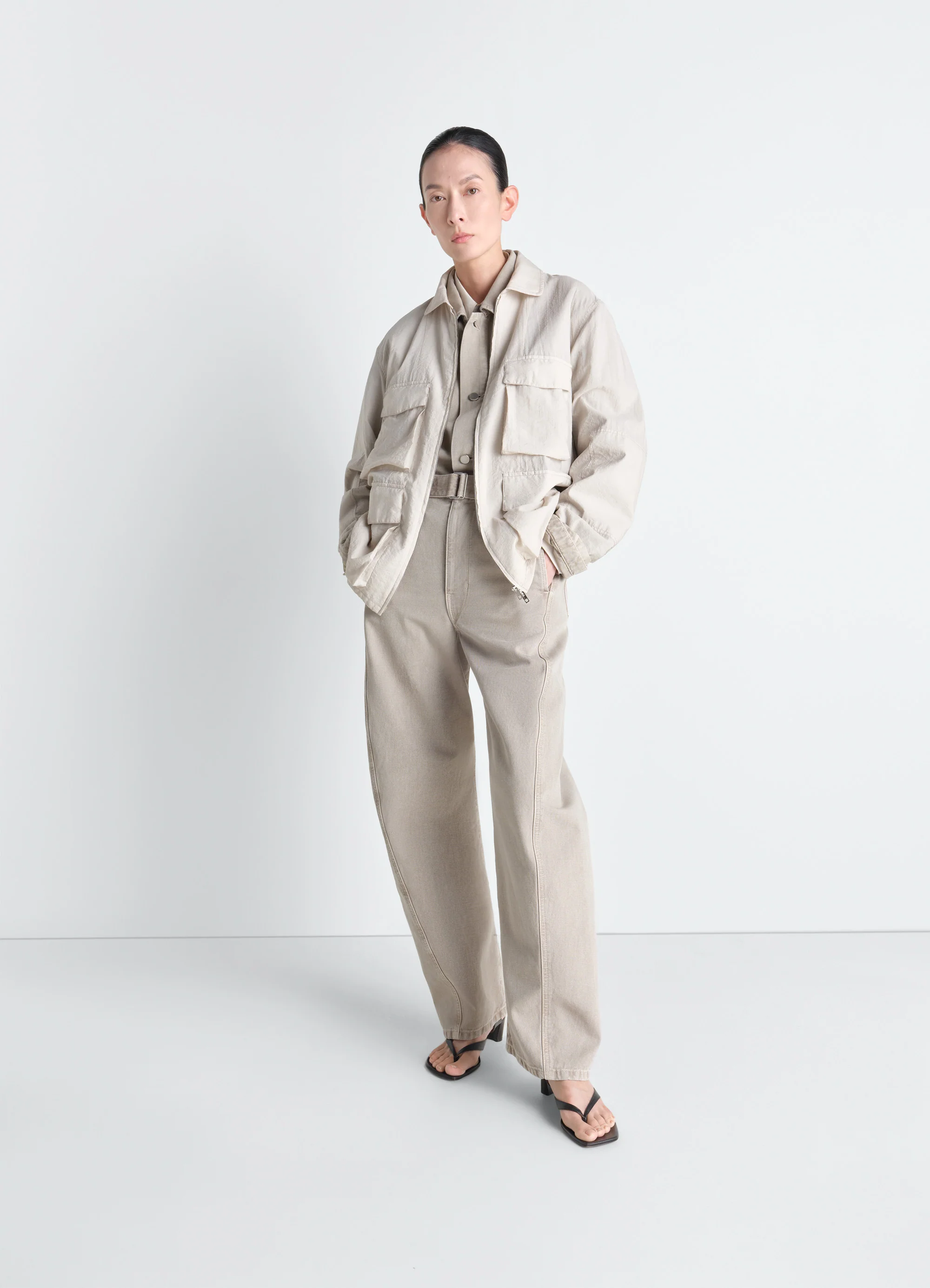 3D POCKET JACKET IN WASHED TECHNICAL COTTON - Image 2