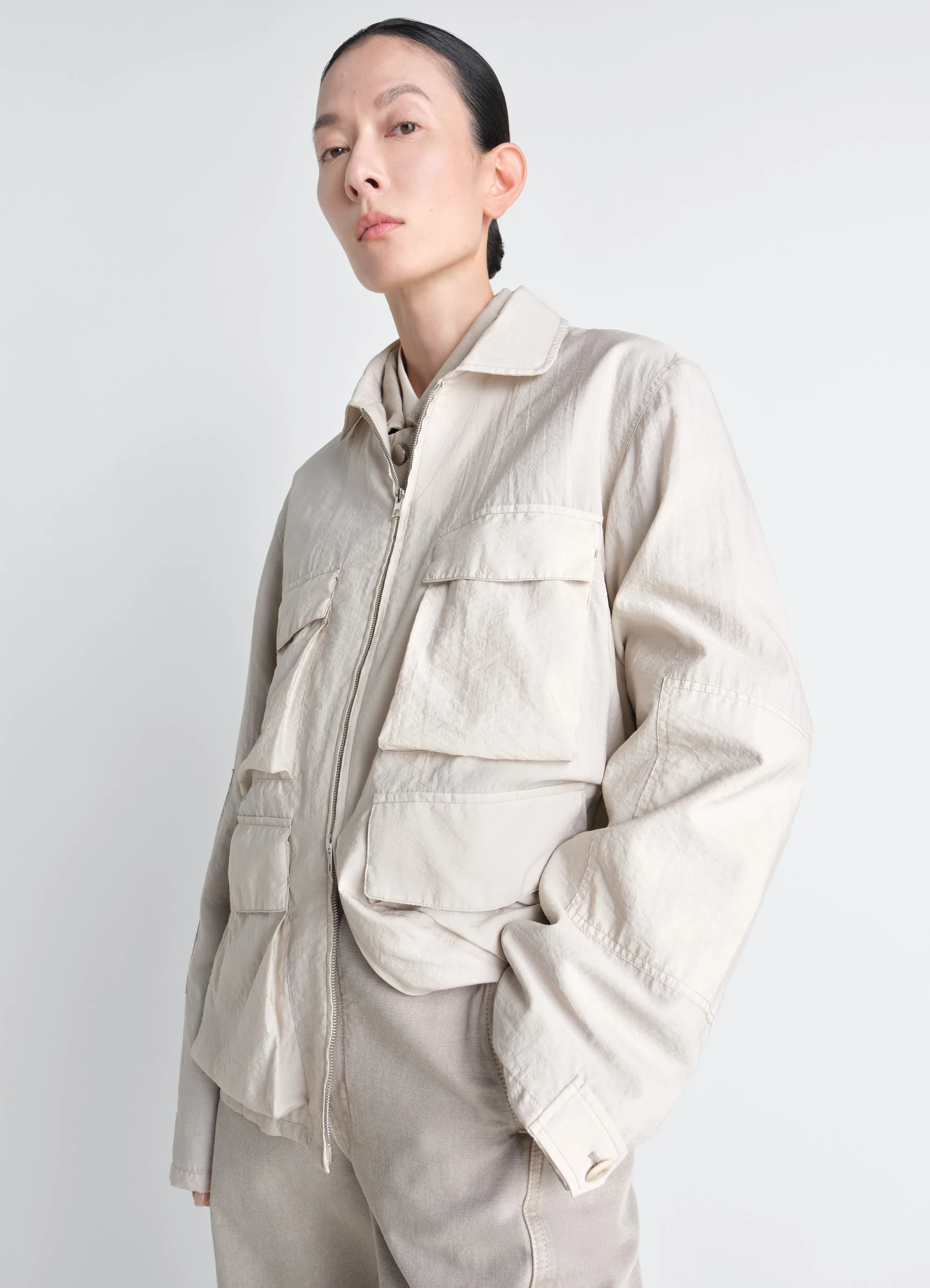 3D POCKET JACKET IN WASHED TECHNICAL COTTON - Image 3