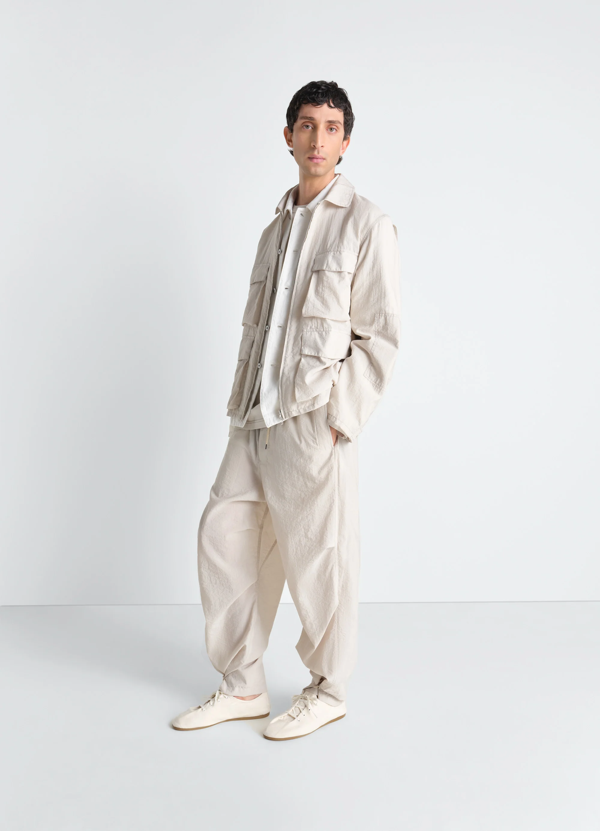 3D POCKET JACKET IN WASHED TECHNICAL COTTON - Image 4