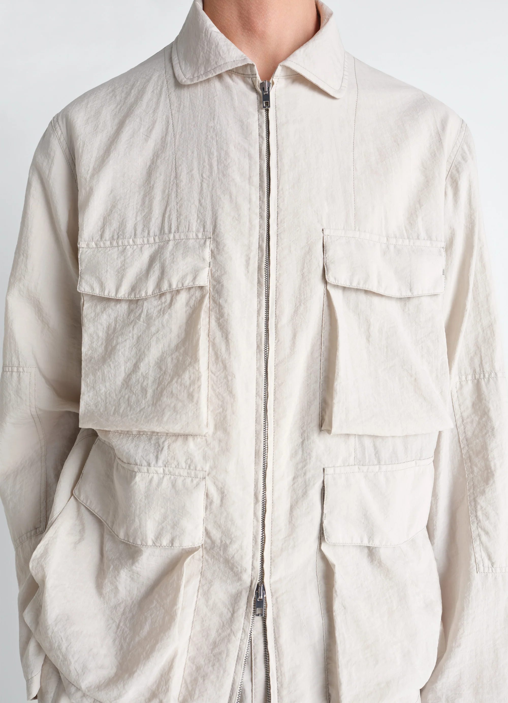 3D POCKET JACKET IN WASHED TECHNICAL COTTON - Image 5