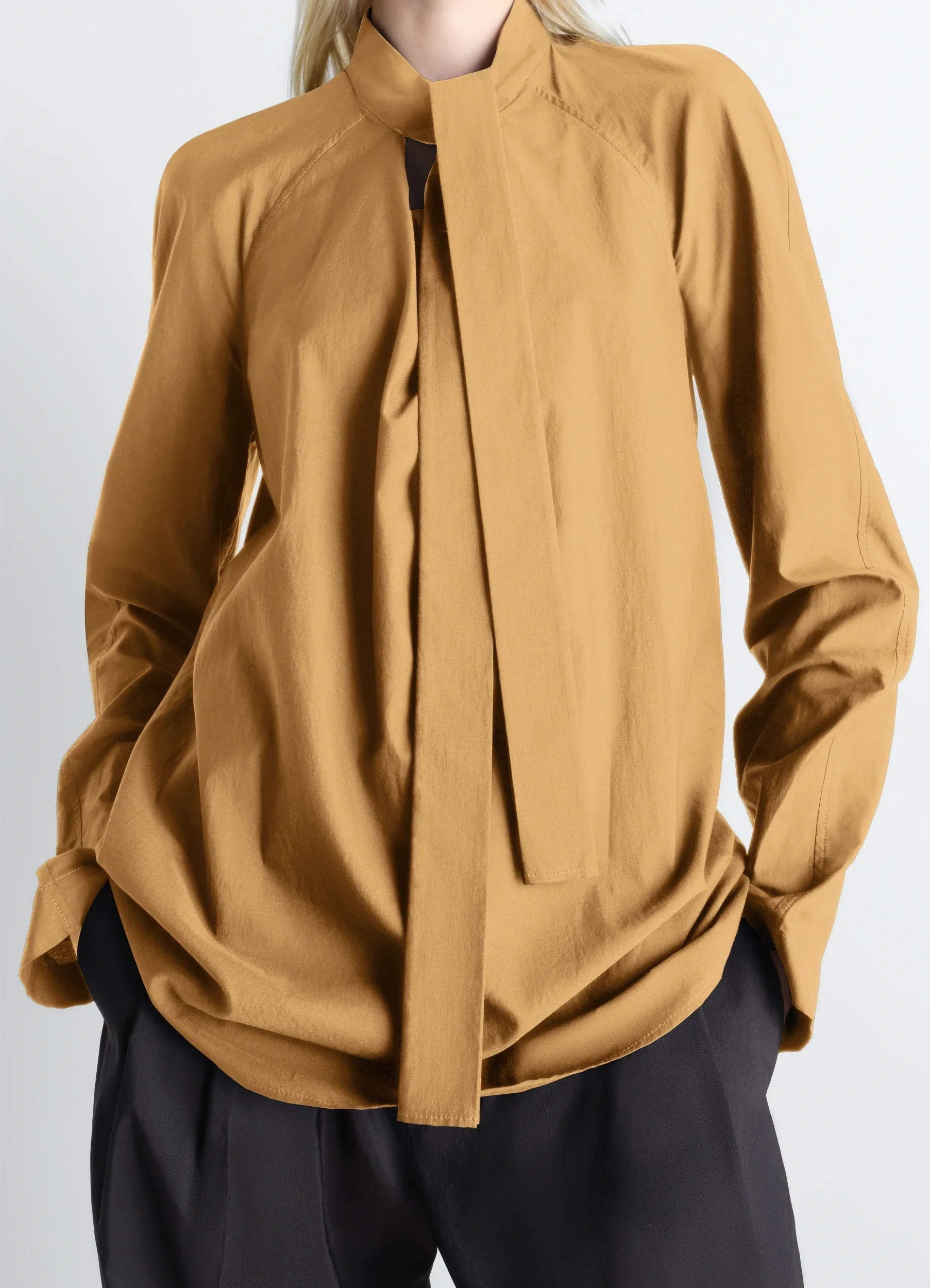 ASCOT BLOUSE IN WASHED COTTON SILK - Image 3