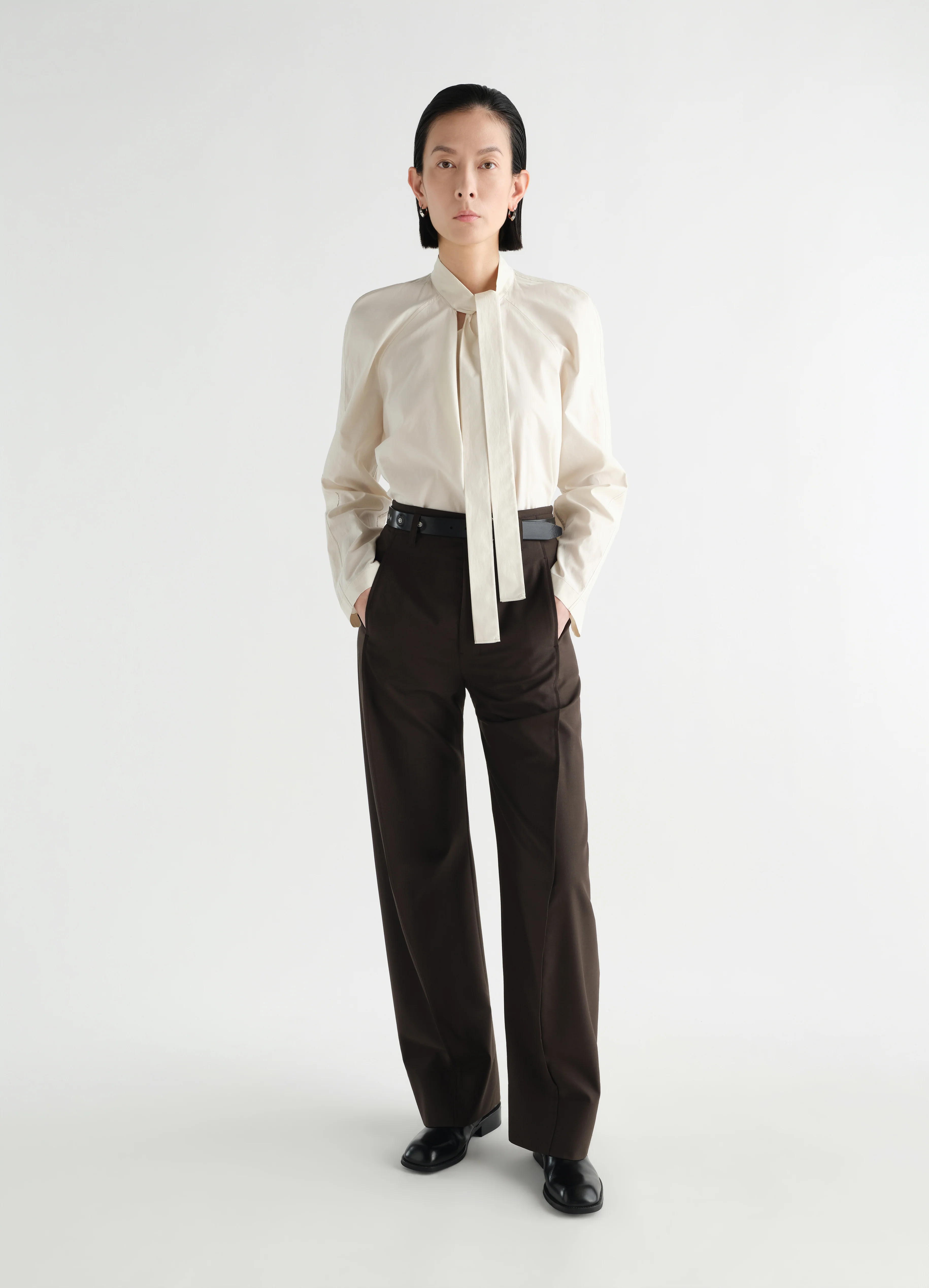 ASCOT BLOUSE IN WASHED COTTON SILK - Image 2