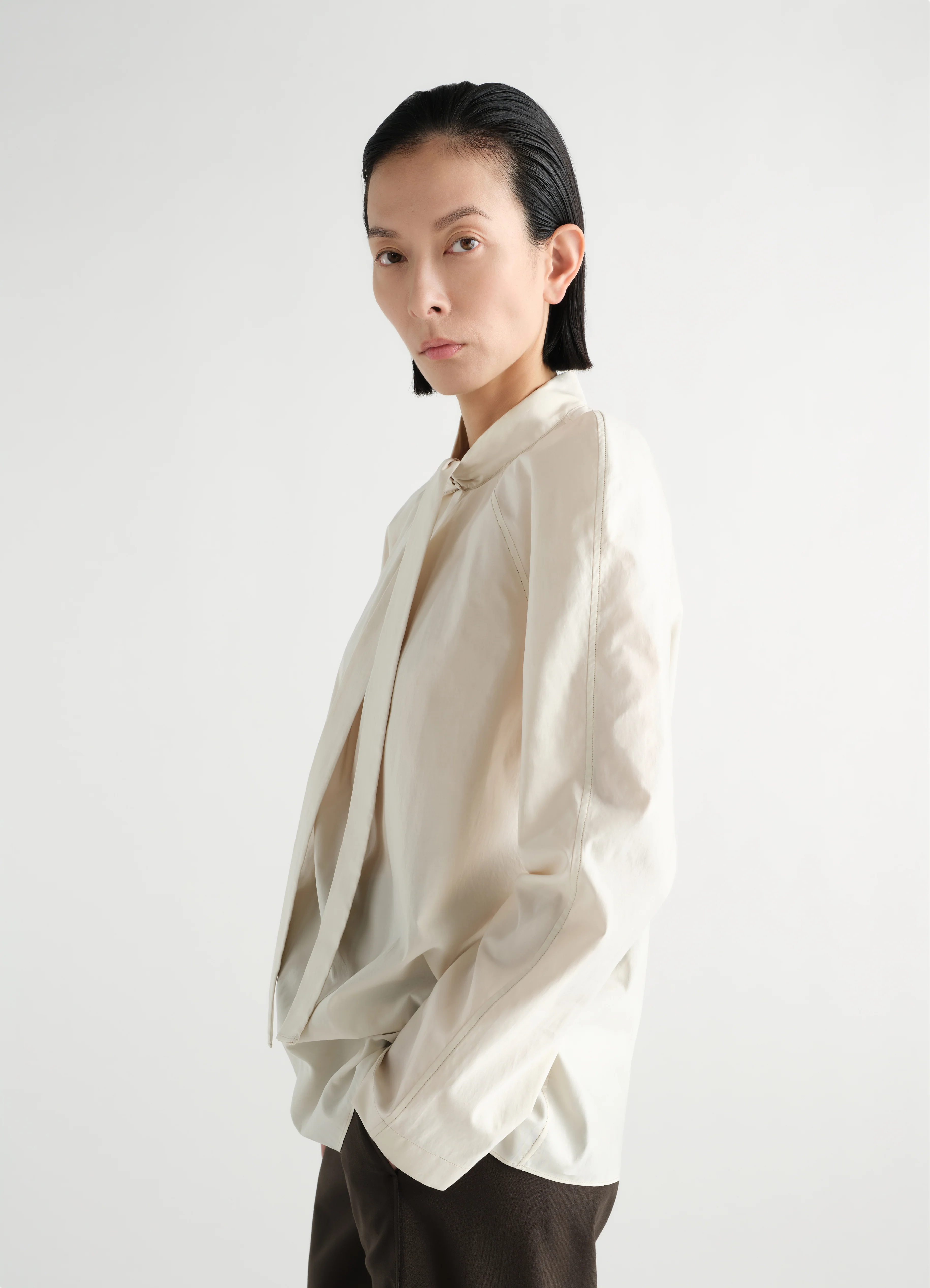 ASCOT BLOUSE IN WASHED COTTON SILK - Image 4