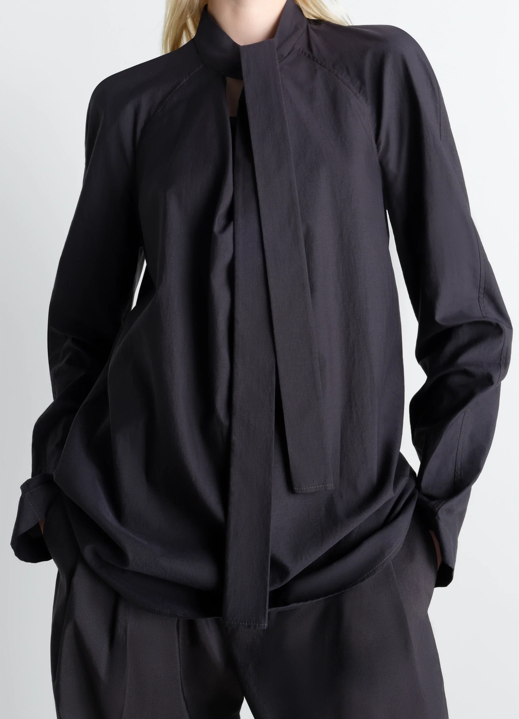 ASCOT BLOUSE IN WASHED COTTON SILK - Image 3