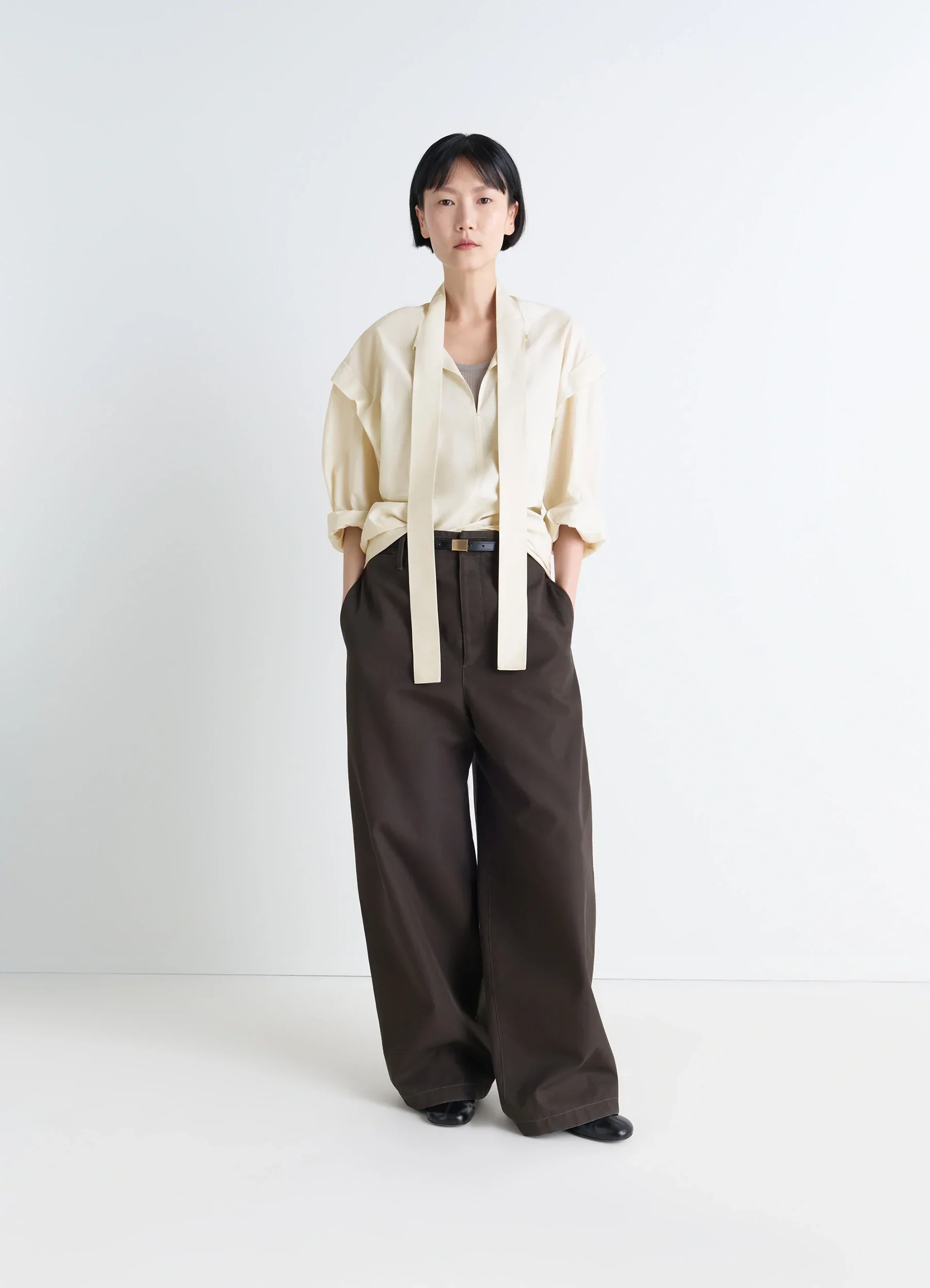 ASCOT BLOUSE IN WASHED COTTON SILK - Image 2