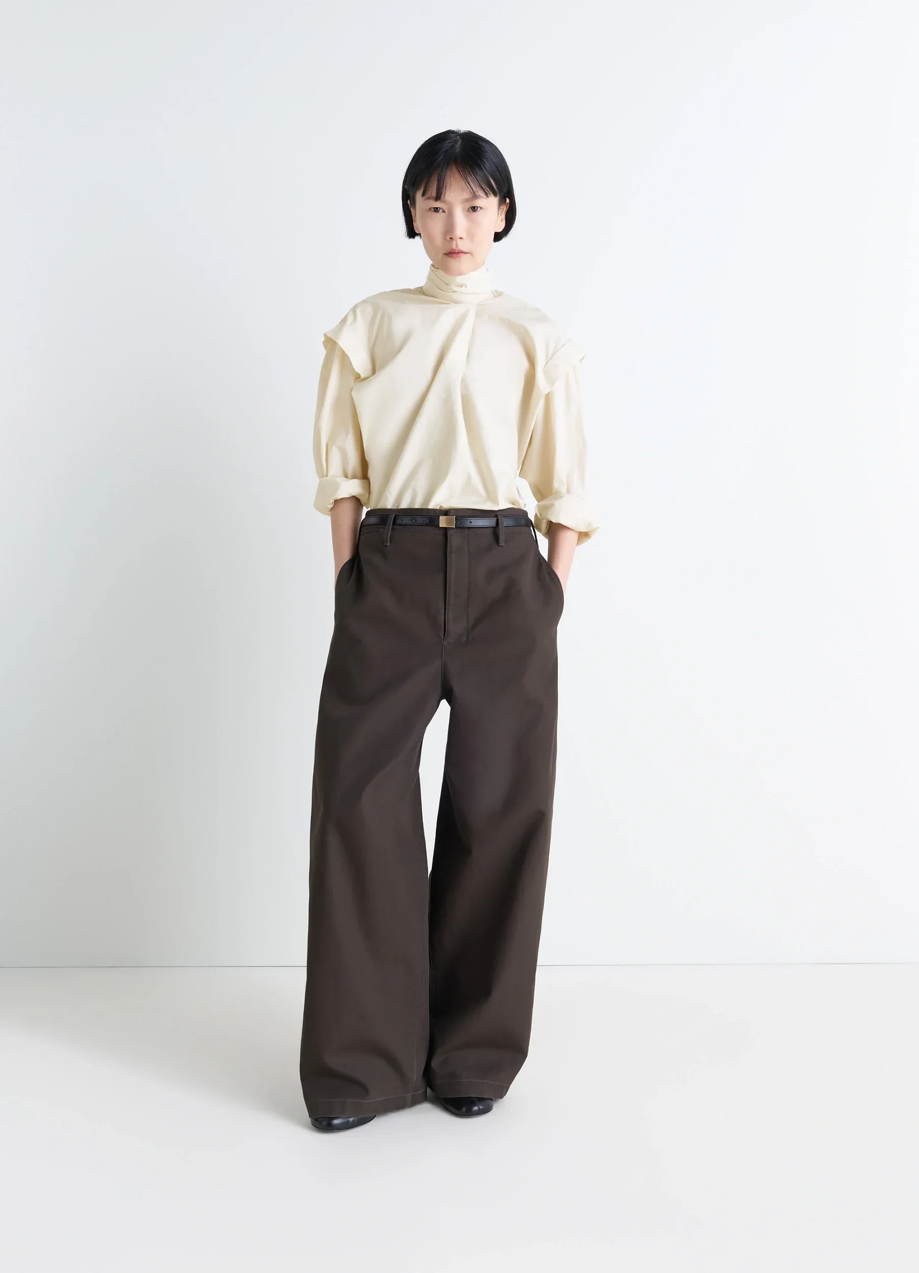 ASCOT BLOUSE IN WASHED COTTON SILK - Image 3