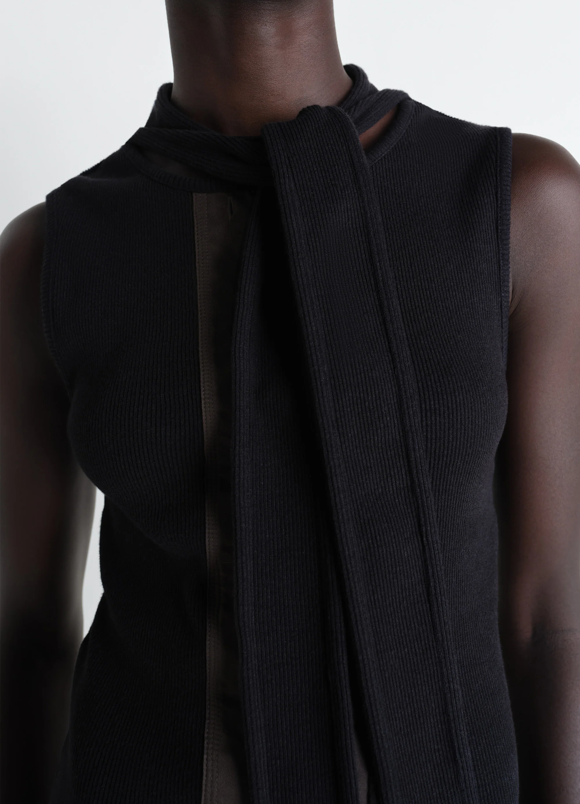 ASYMMETRICAL FITTED TOP IN JERSEY - Image 5