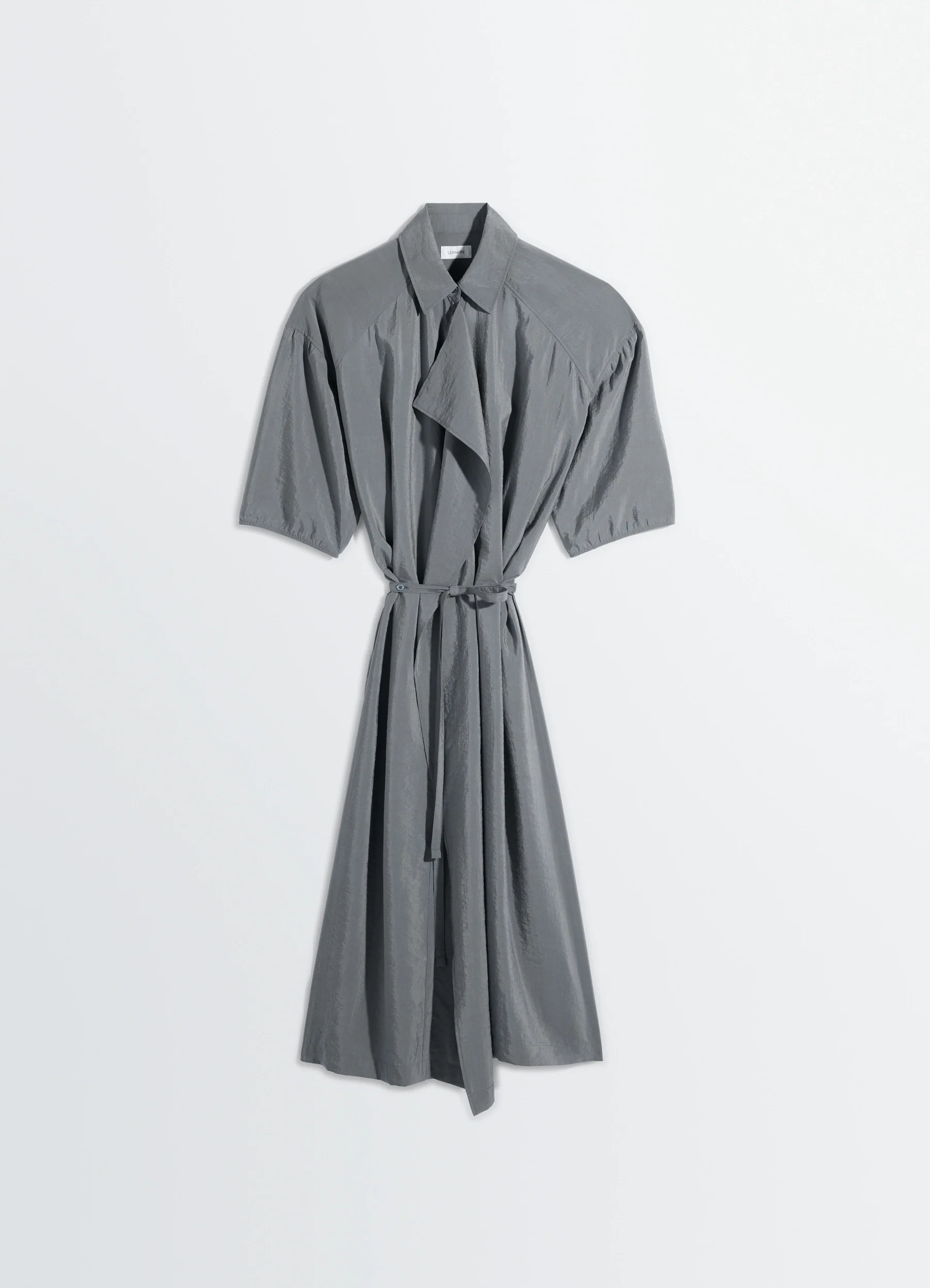 ASYMMETRICAL SHIRT DRESS IN DRY SILK - Image 5