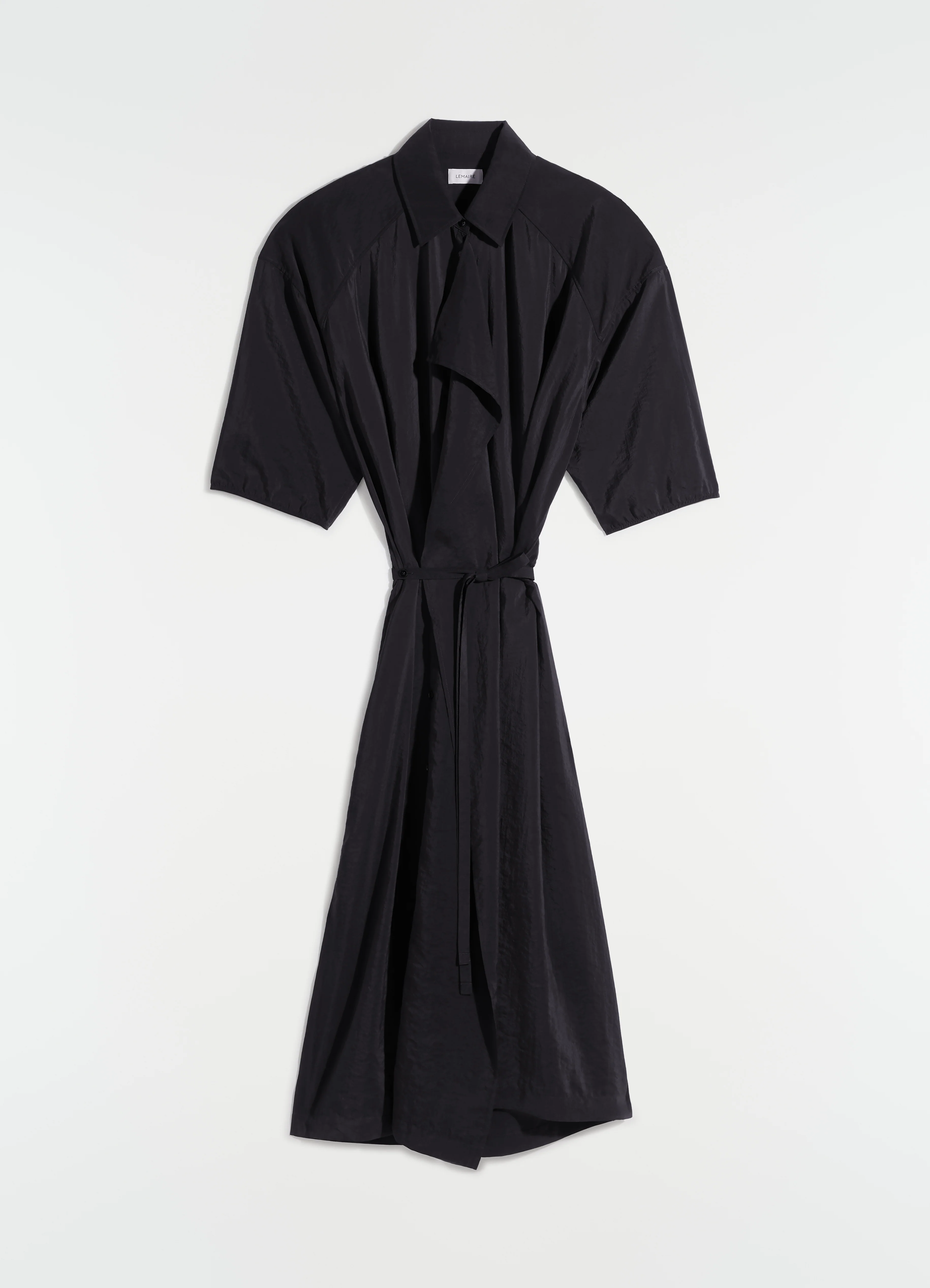 ASYMMETRICAL SHIRT DRESS IN DRY SILK - Image 5