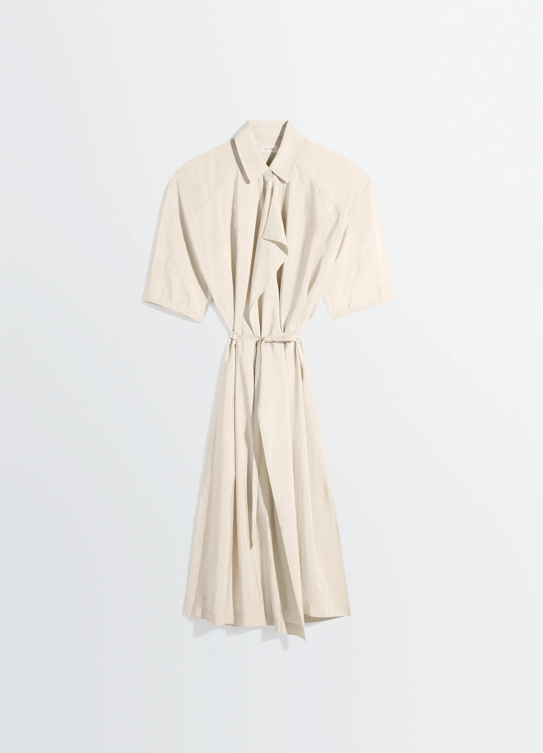 ASYMMETRICAL SHIRT DRESS IN DRY SILK - Image 5