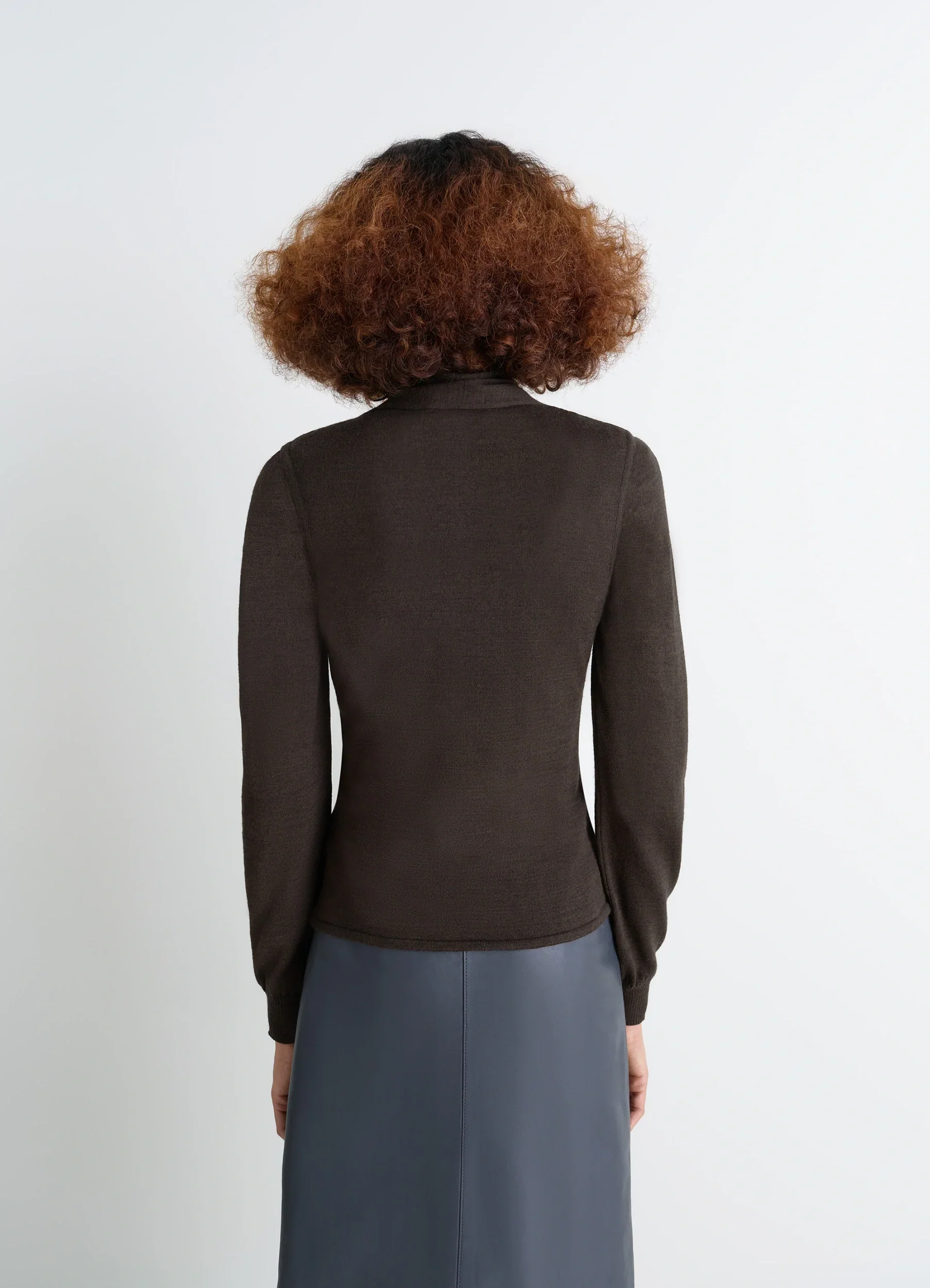 ASYMMETRICAL SLEEVELESS CARDIGAN IN MERINO BLEND - Image 4
