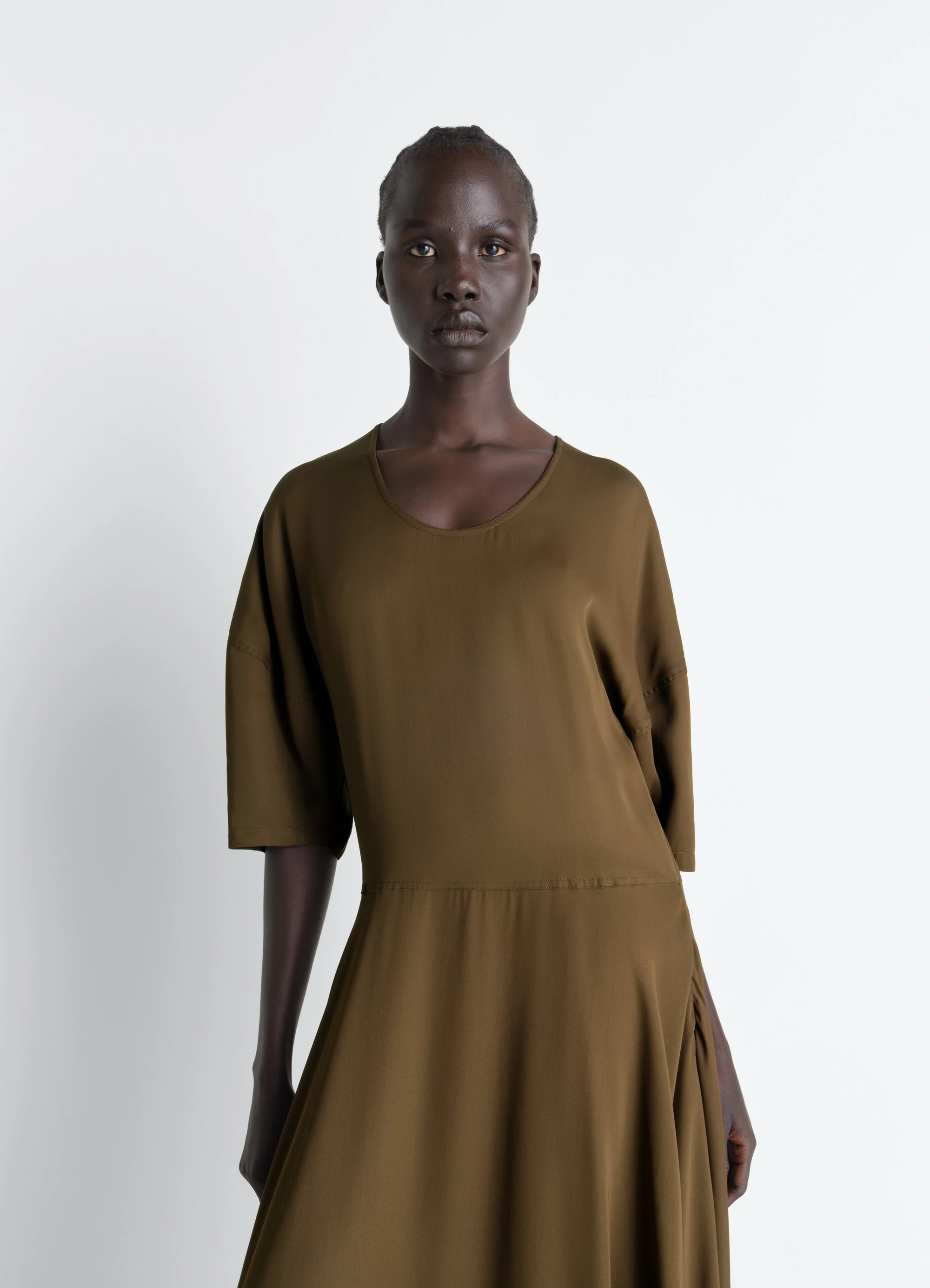 BALLOON DRESS IN CREPE DE CHINE VISCOSE - Image 2