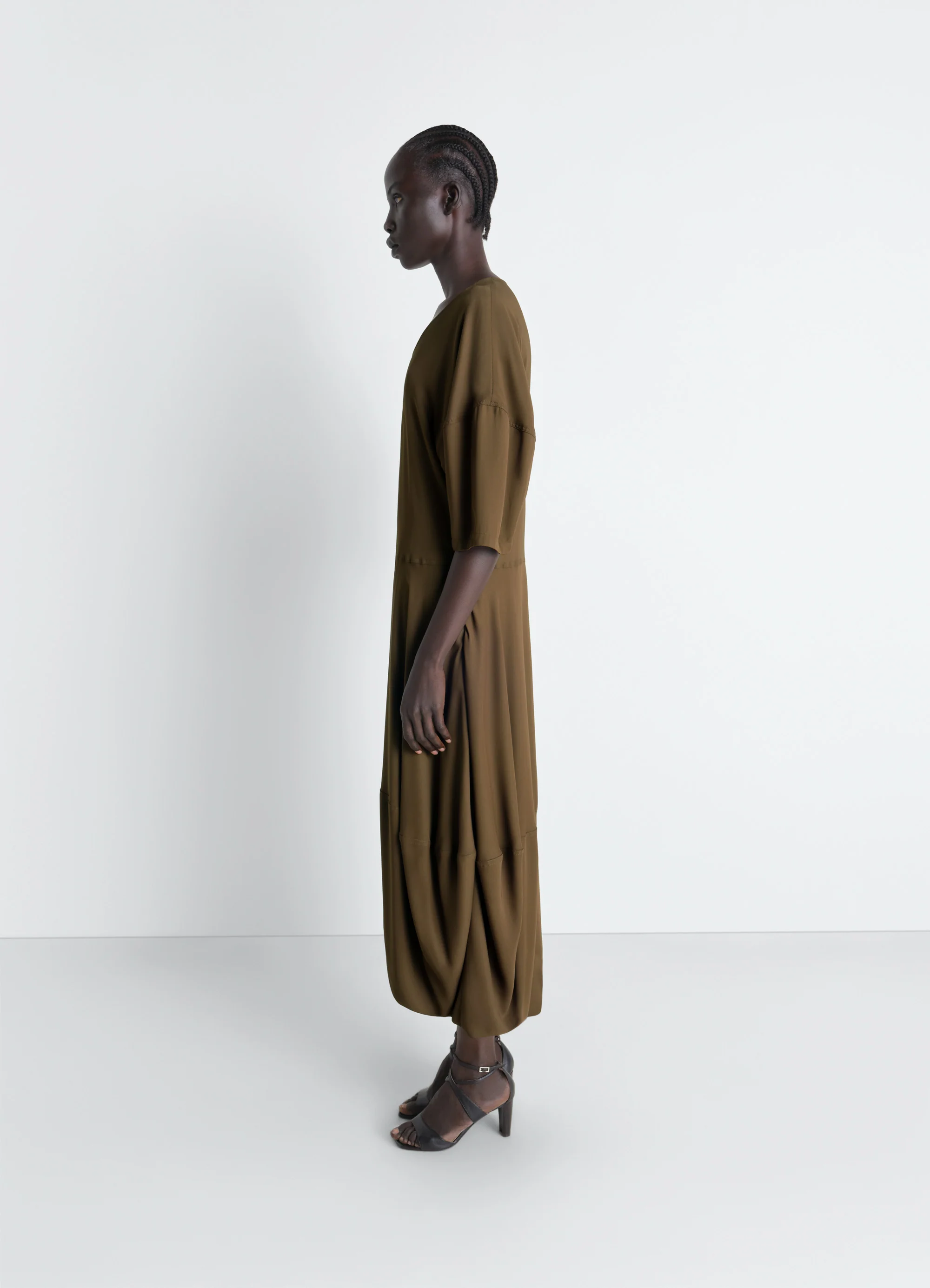 BALLOON DRESS IN CREPE DE CHINE VISCOSE - Image 3