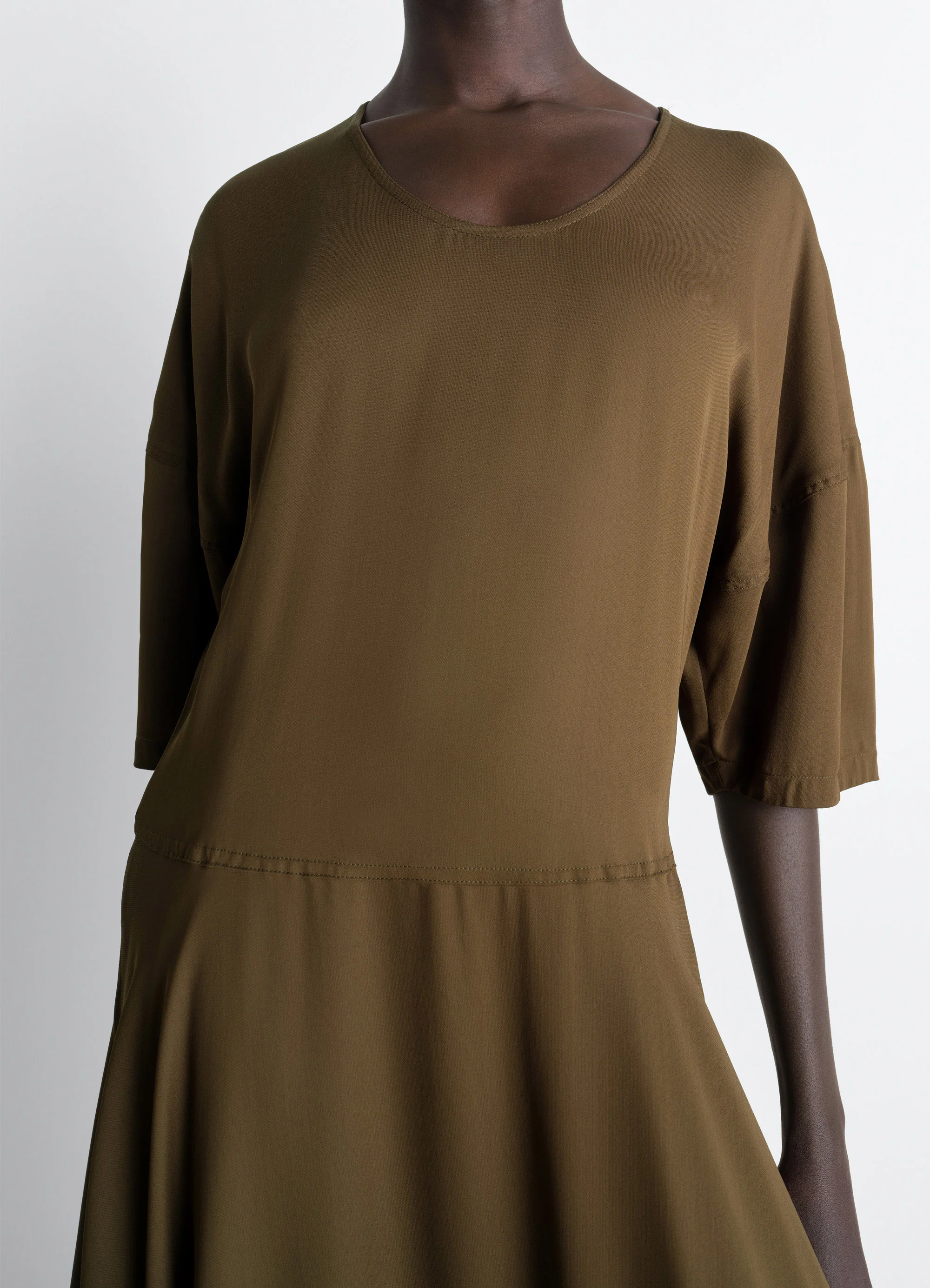 BALLOON DRESS IN CREPE DE CHINE VISCOSE - Image 4