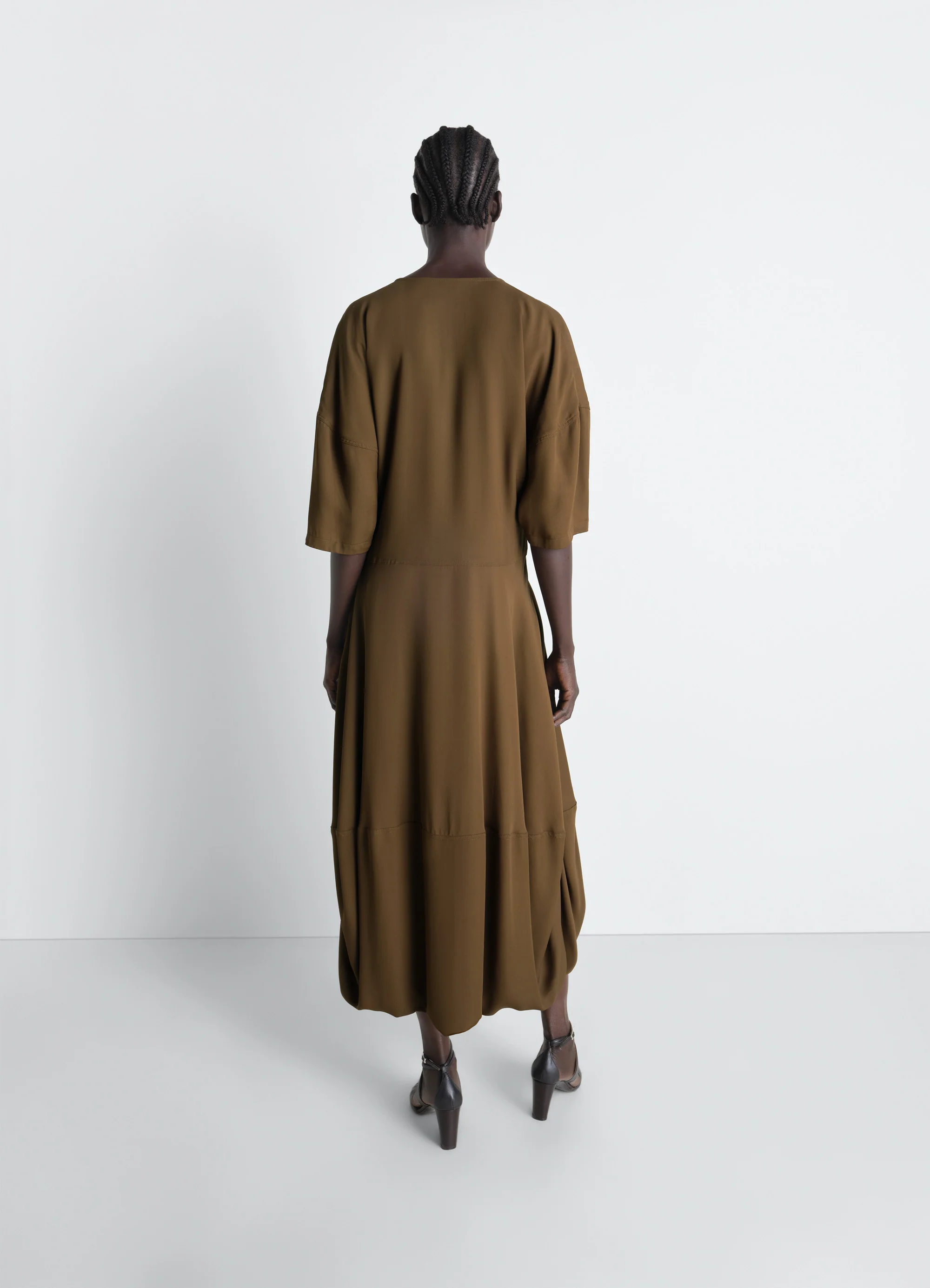 BALLOON DRESS IN CREPE DE CHINE VISCOSE - Image 5