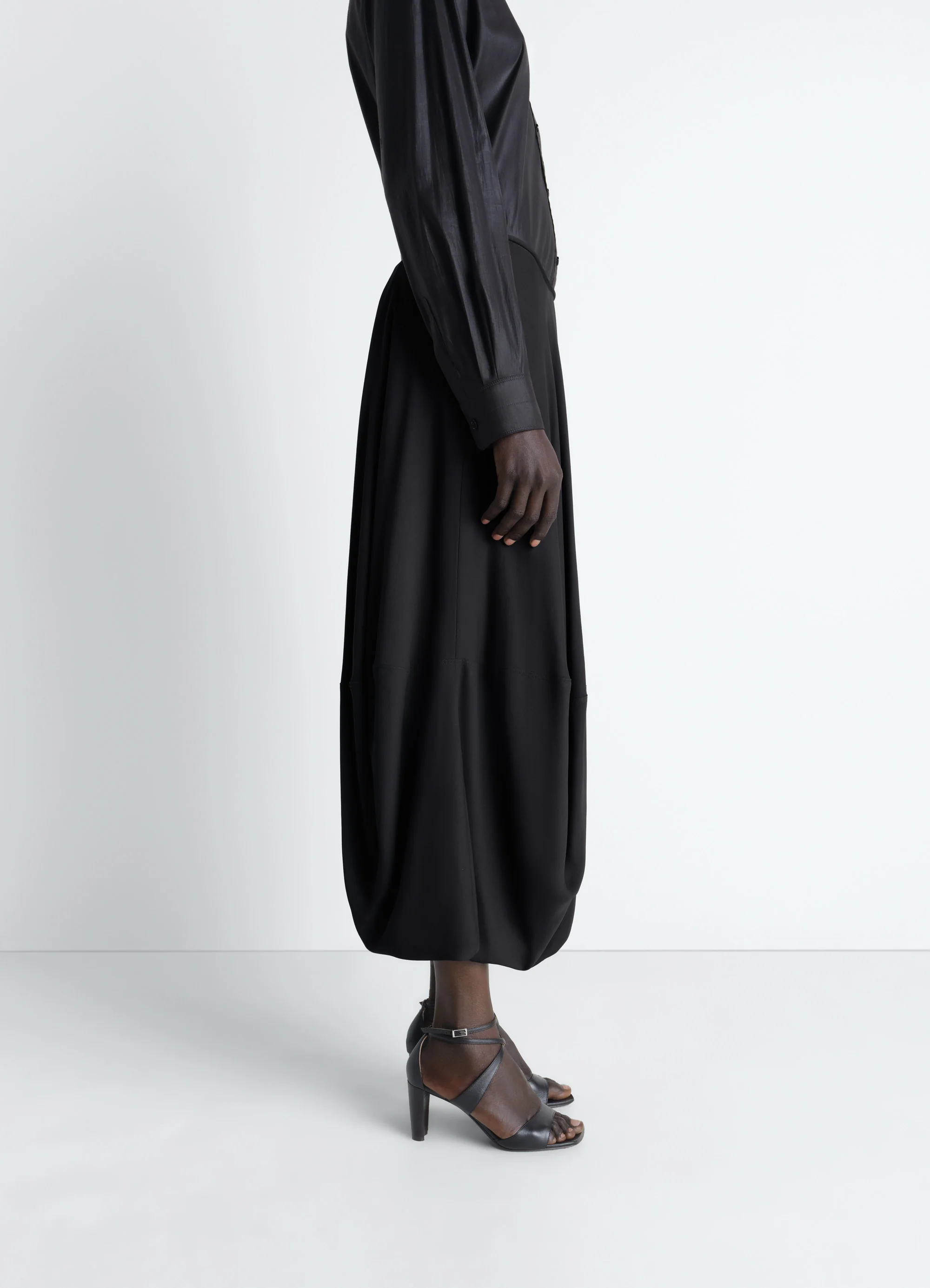 BALLOON SKIRT IN CREPE DE CHINE VISCOSE - Image 3