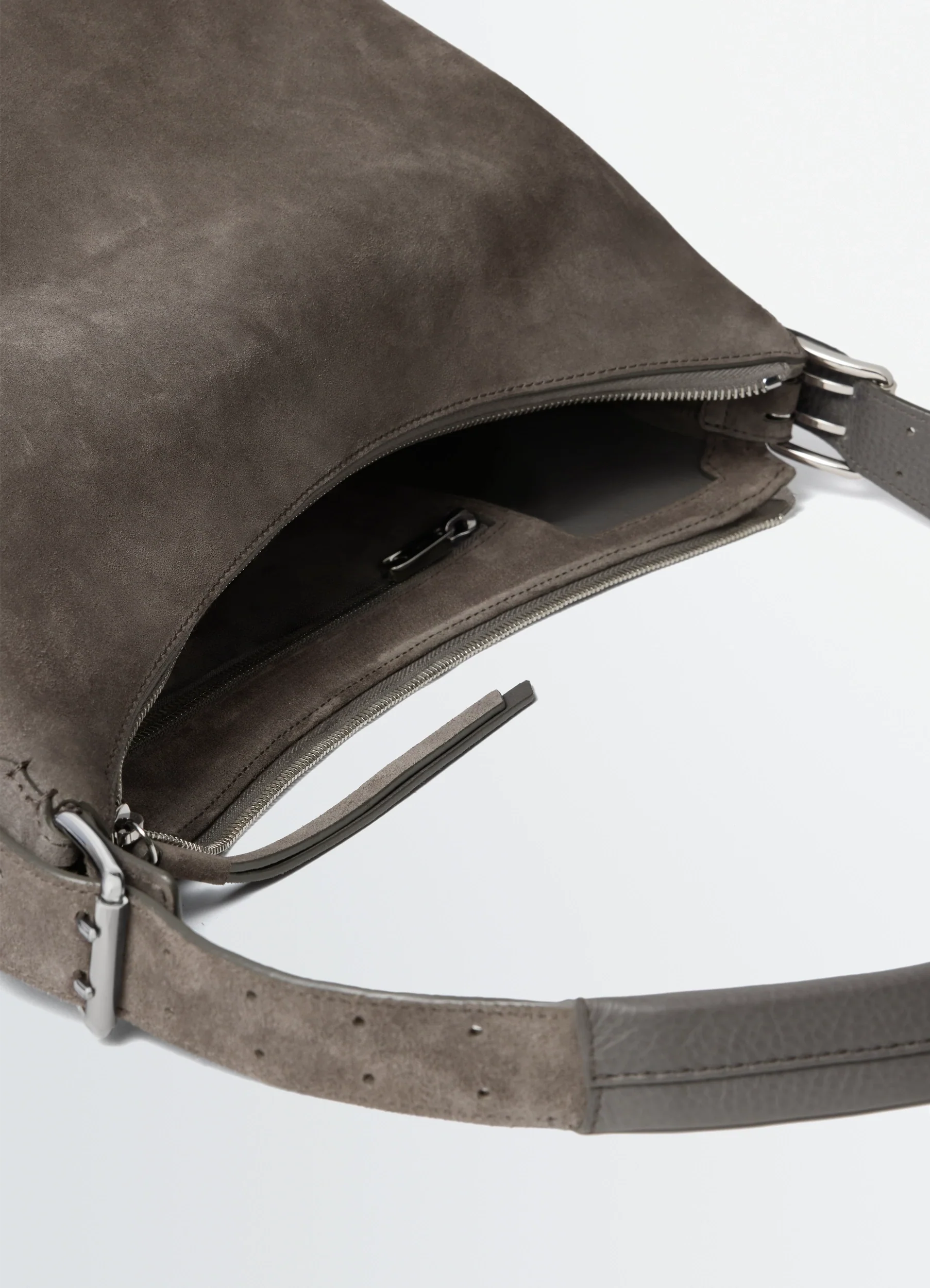 BELTED HOBO BAG IN SUEDE LEATHER - Image 5