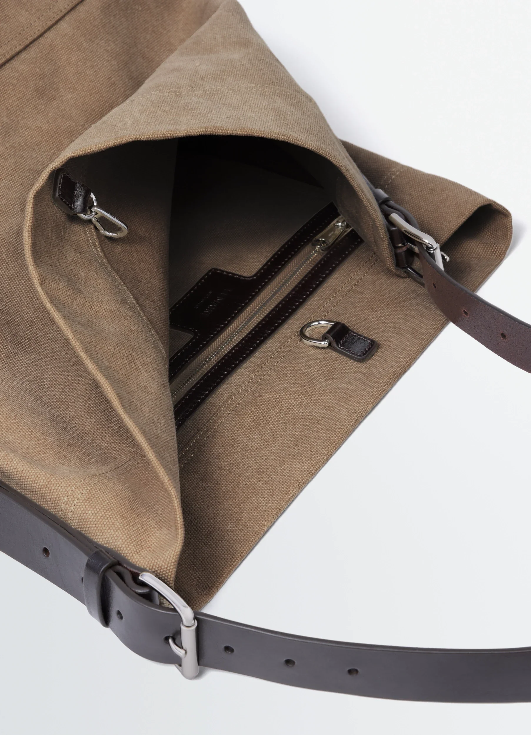 BELTED TOTE BAG IN COTTON CANVAS - Image 3