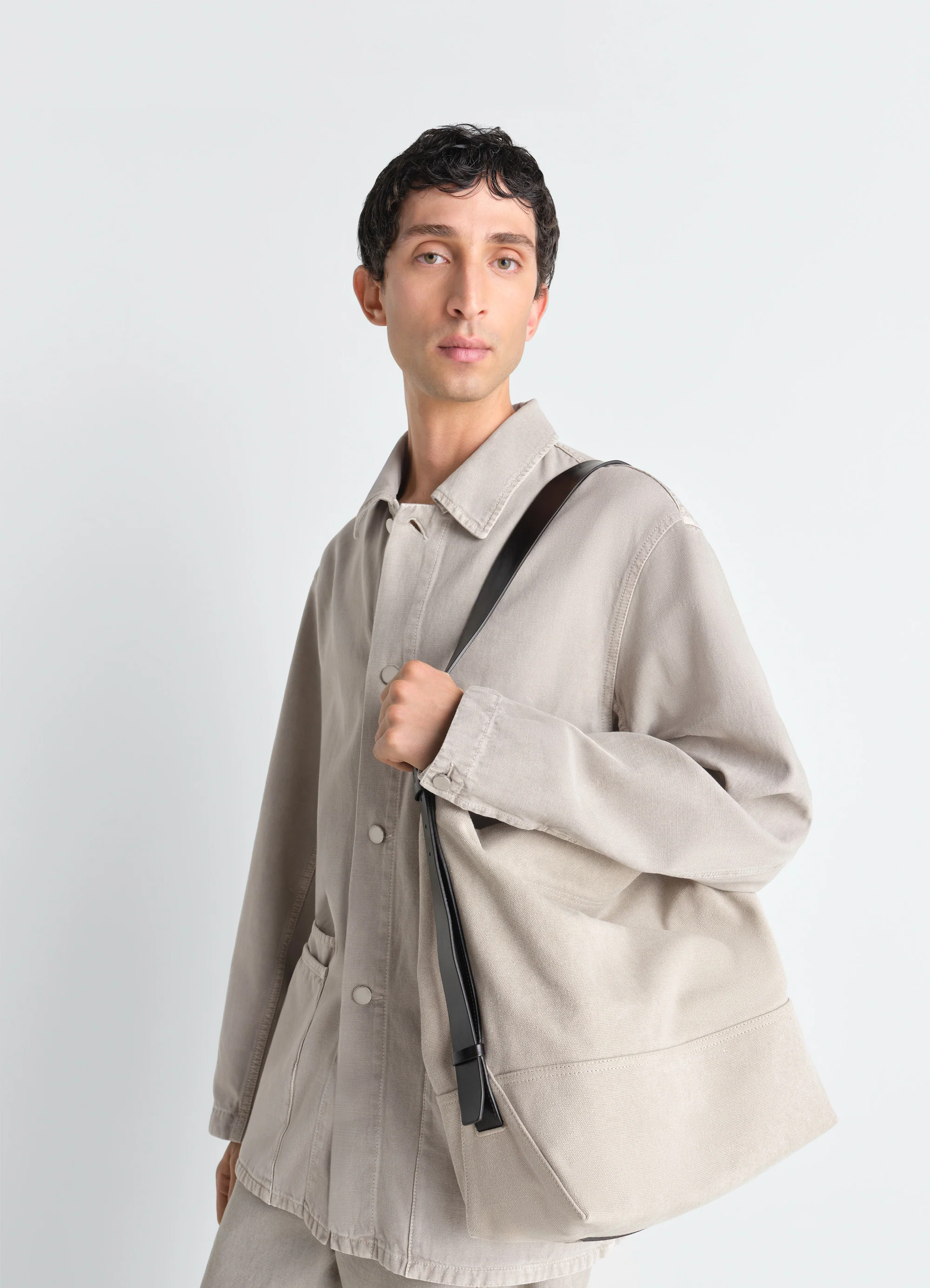 BELTED TOTE BAG IN COTTON CANVAS - Image 3
