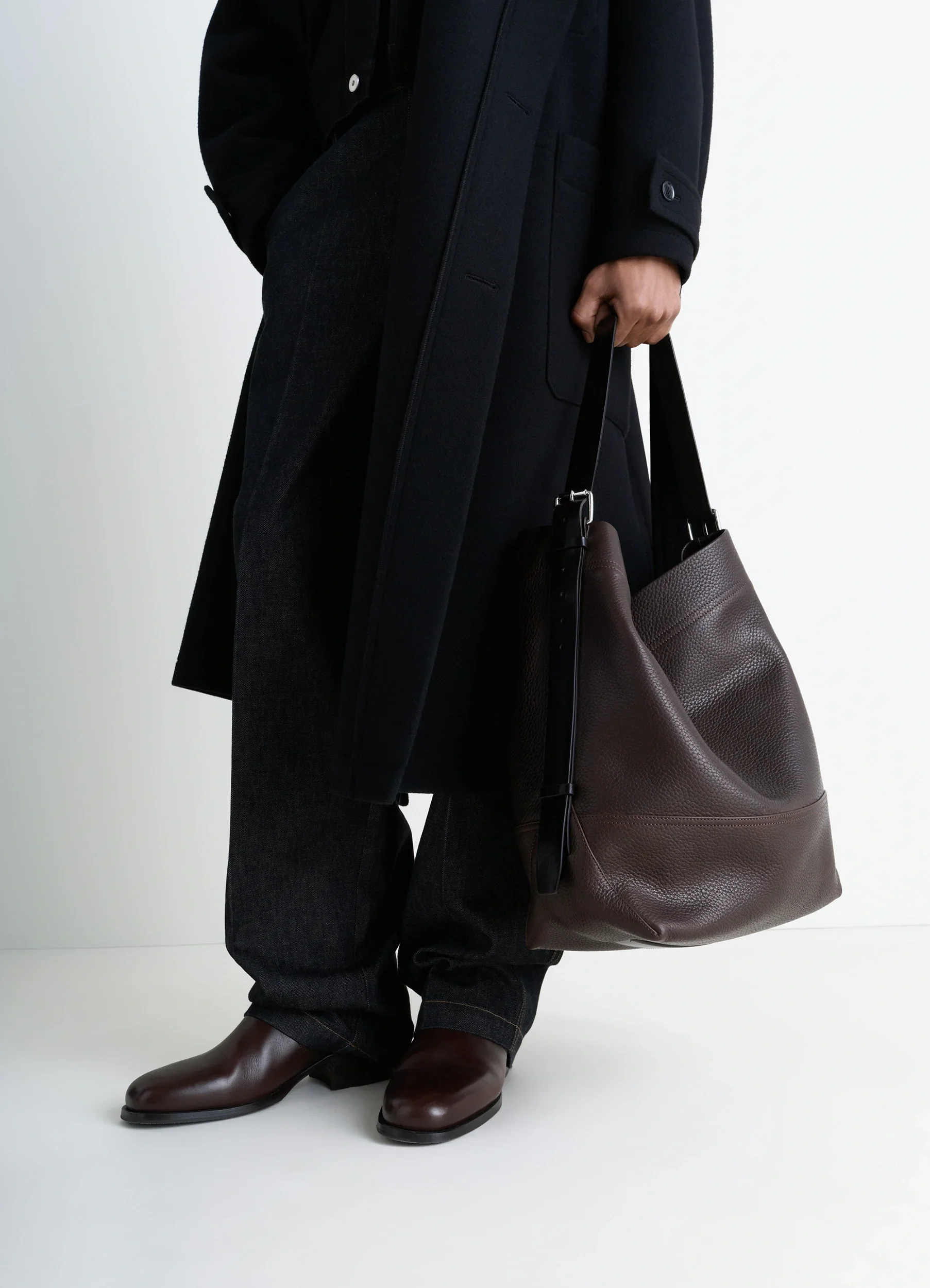 BELTED TOTE BAG IN LEATHER - Image 2
