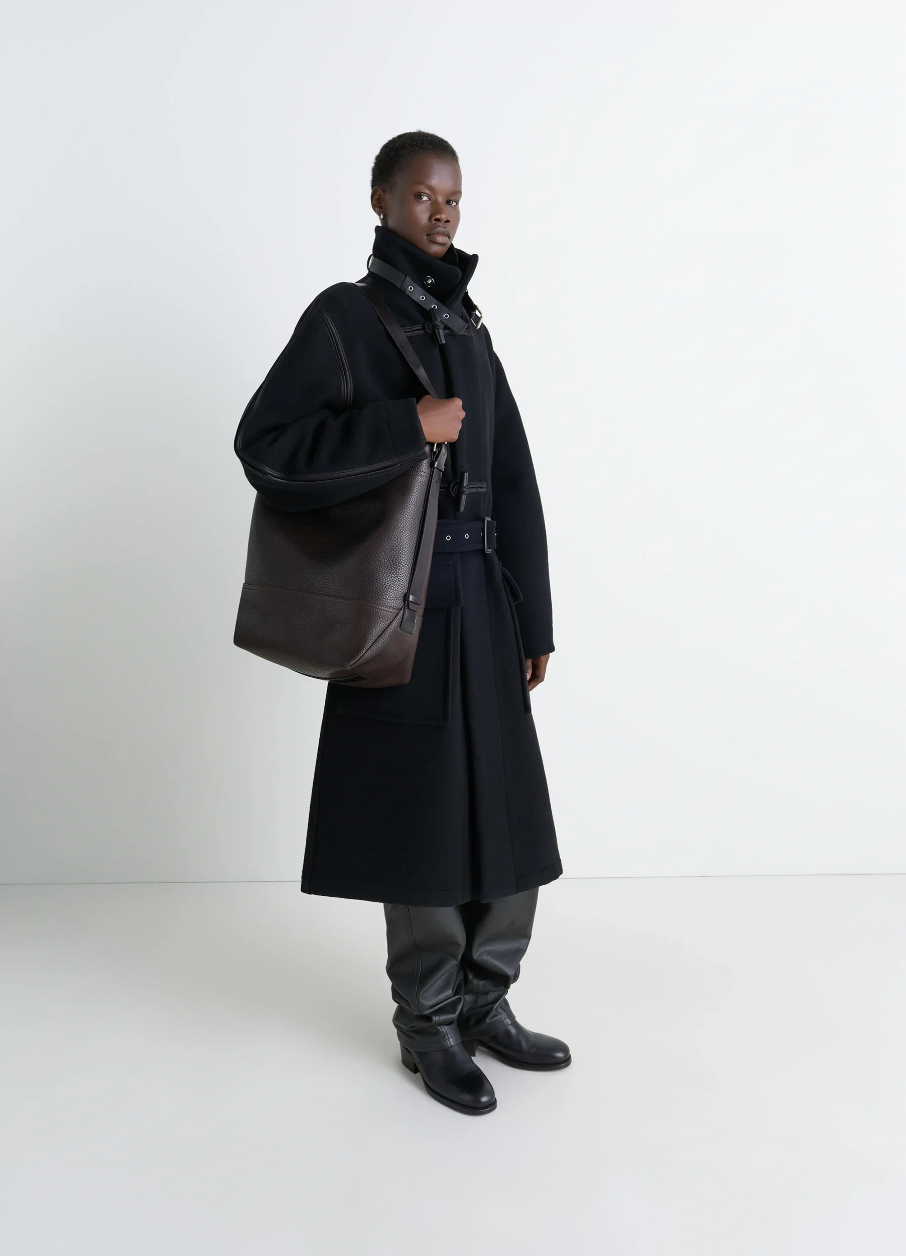 BELTED TOTE BAG IN LEATHER - Image 3