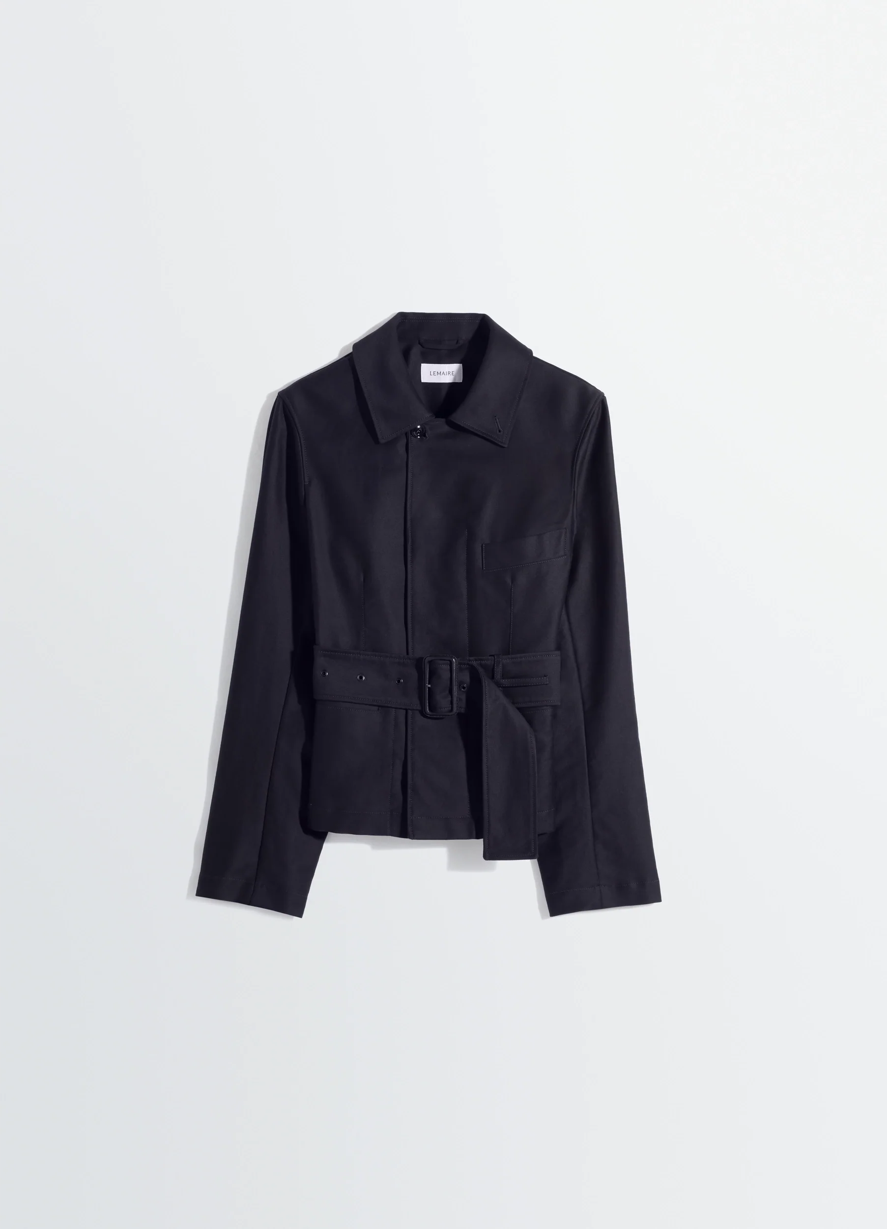 BELTED UTILITY JACKET IN COTTON SATIN - Image 6