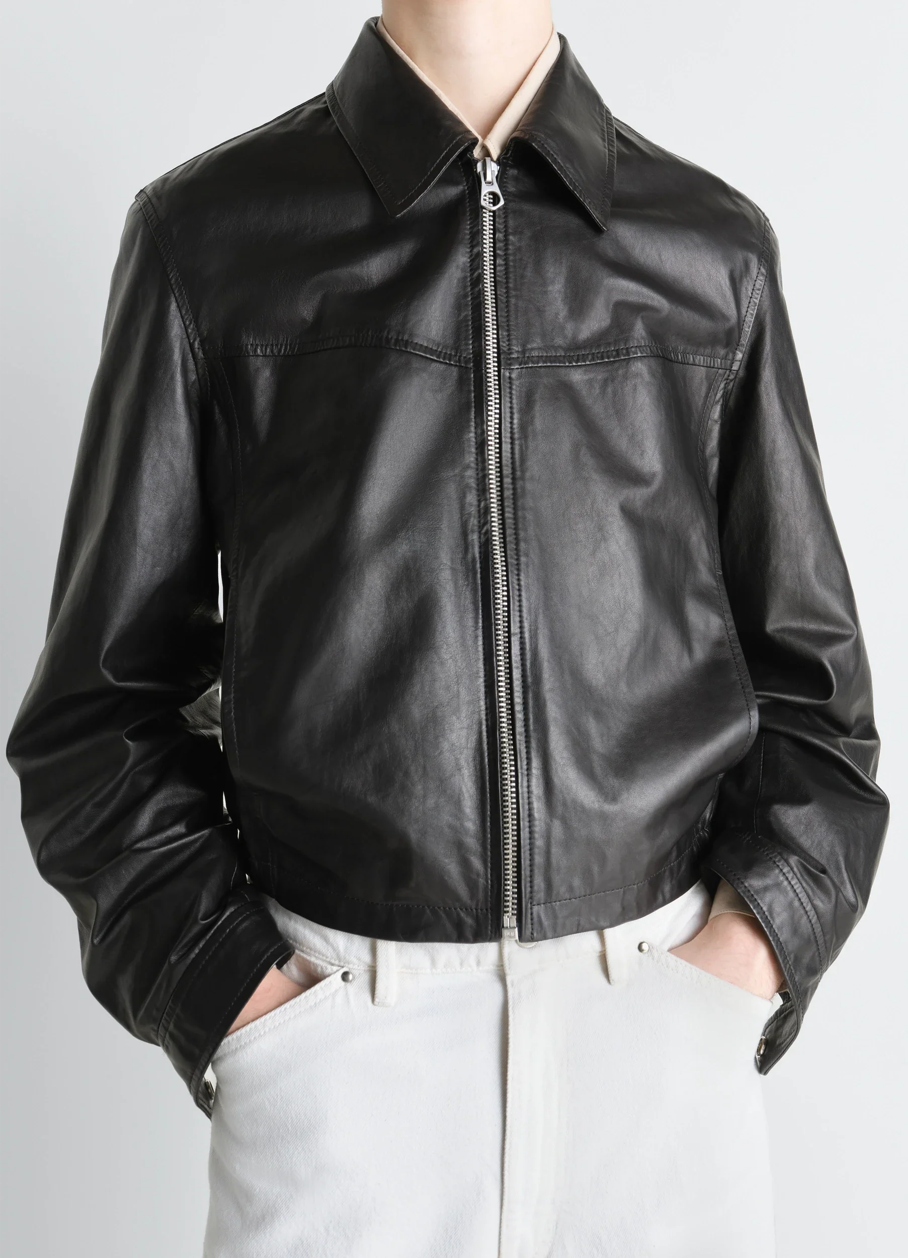 BIKER BLOUSON IN LEATHER - Image 3