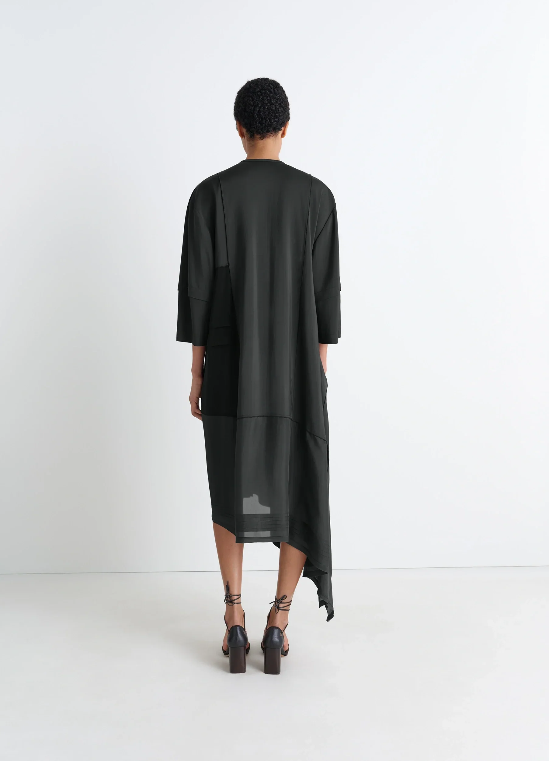 BLOUSE DRESS WITH PLEATS IN SILK - Image 5