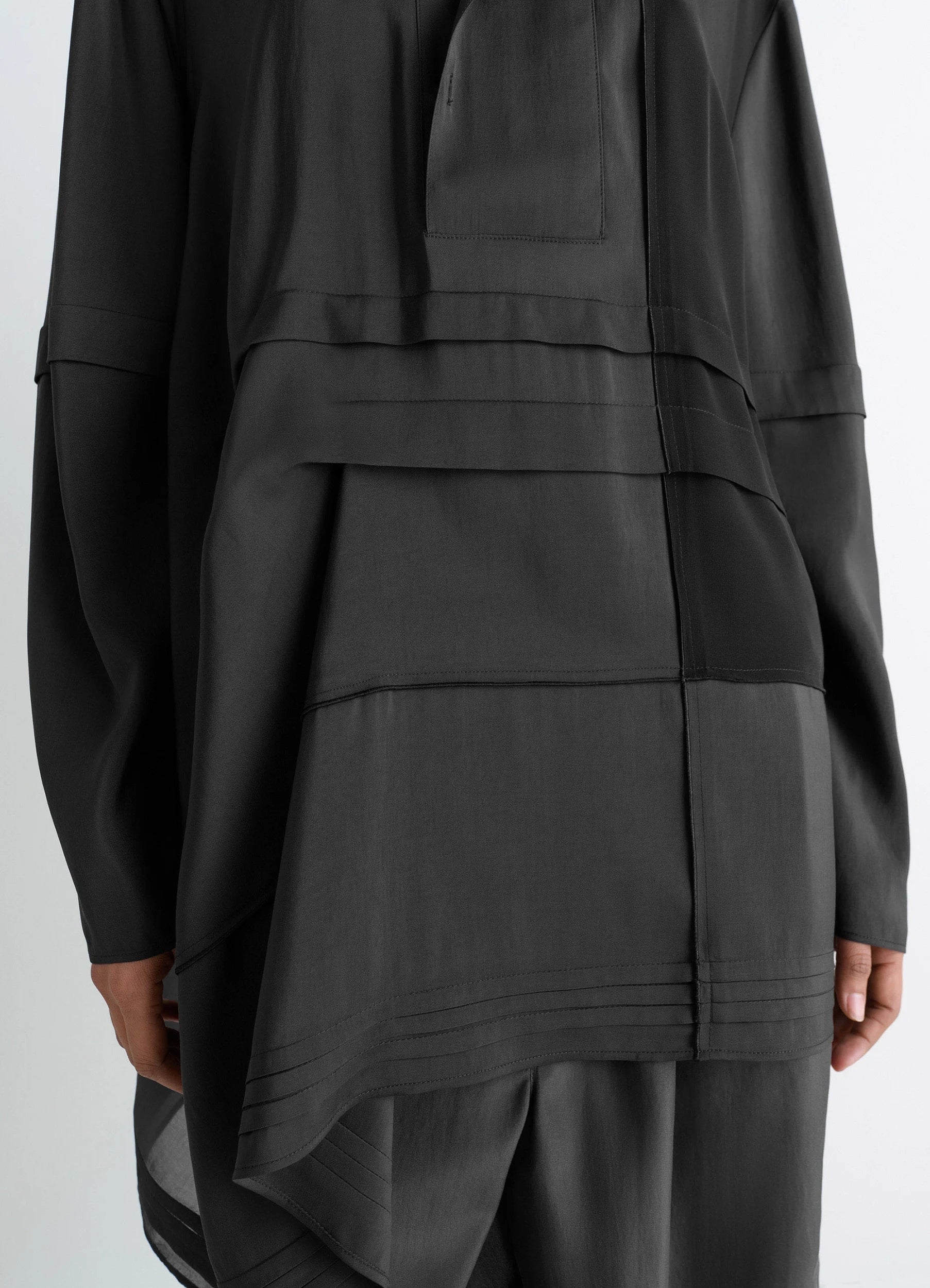BLOUSE WITH PLEATS IN SILK - Image 3
