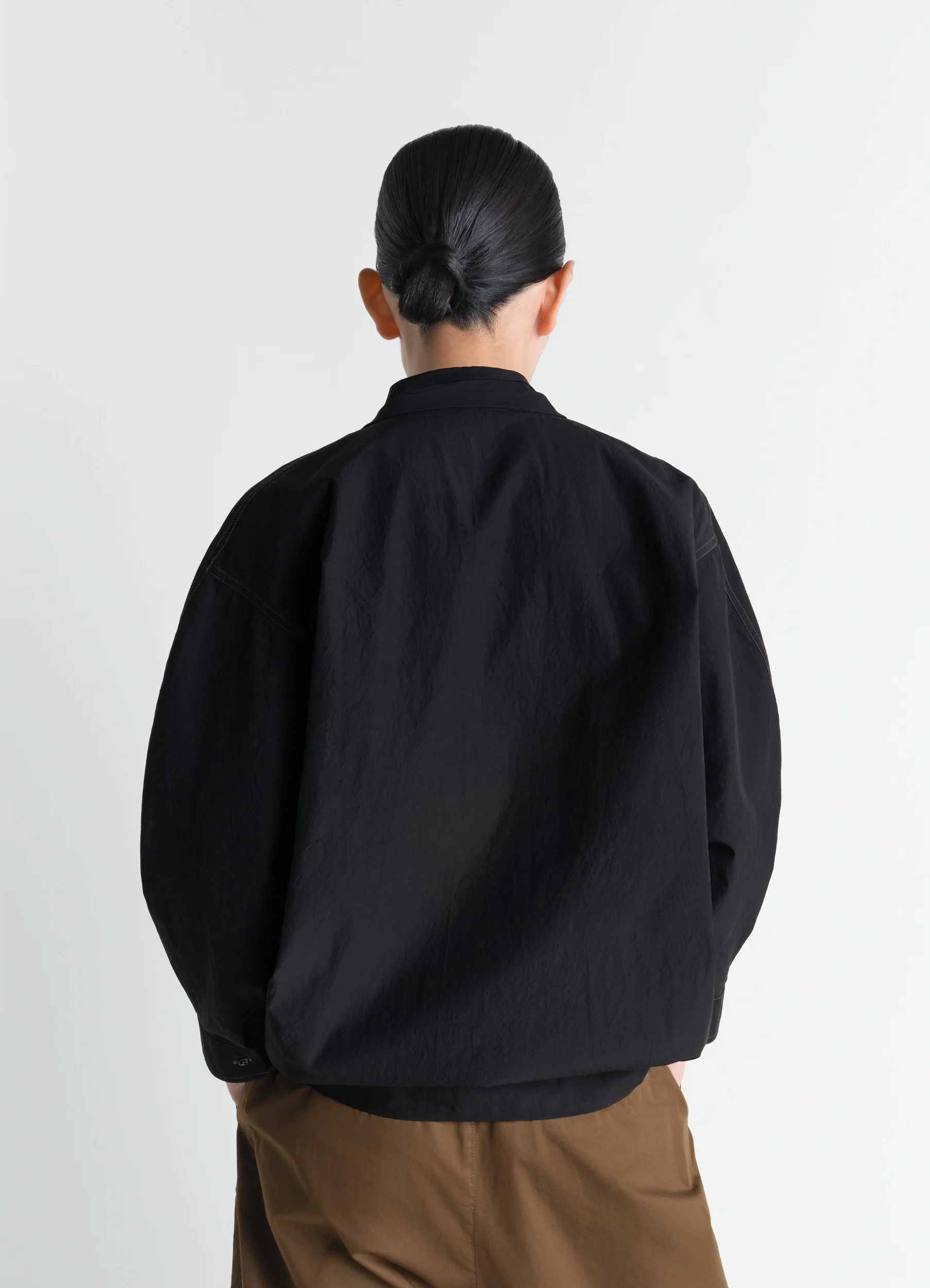BLOUSE WITH SCARF IN CREPE COTTON - Image 5