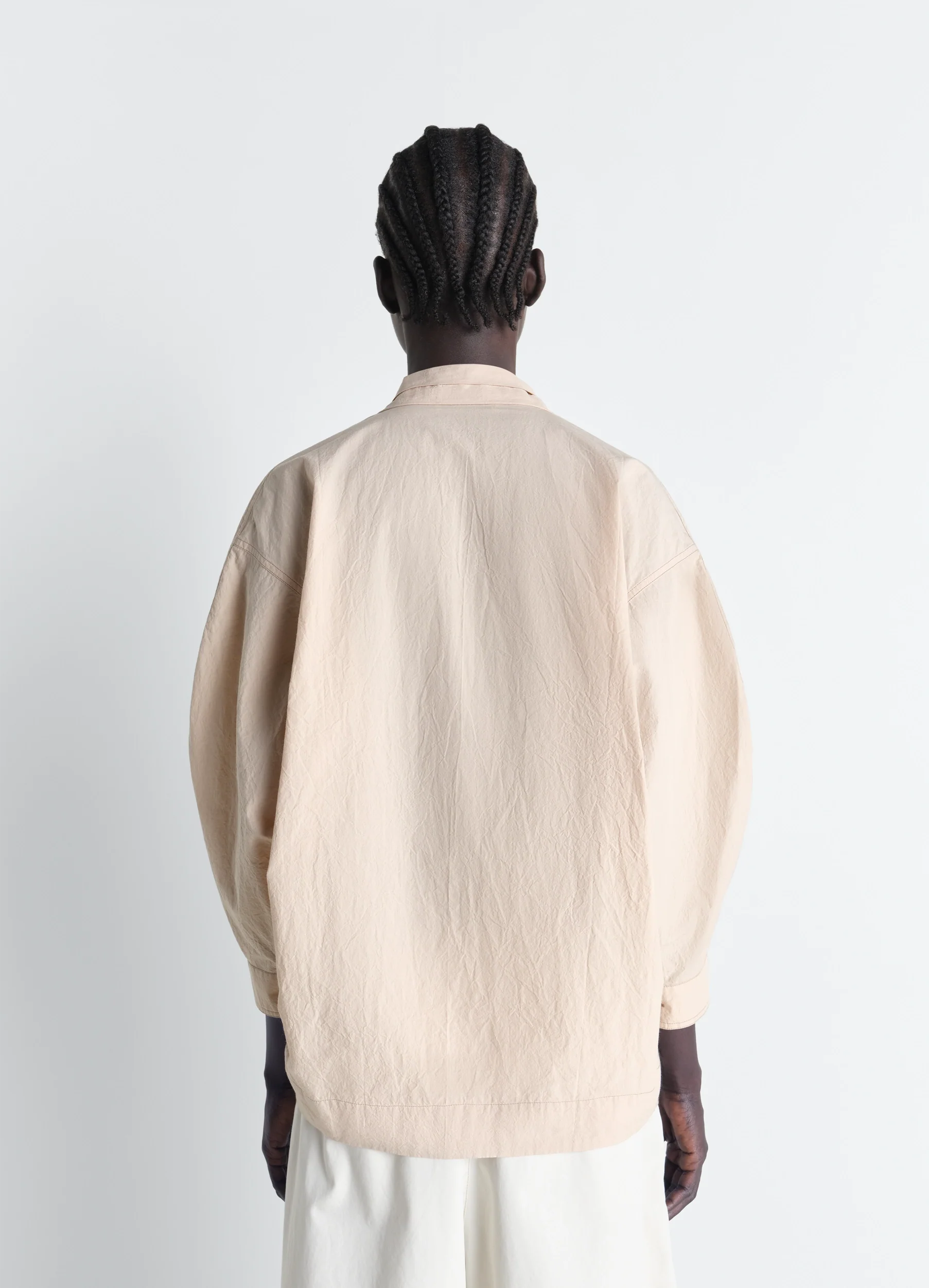 BLOUSE WITH SCARF IN CREPE COTTON - Image 5