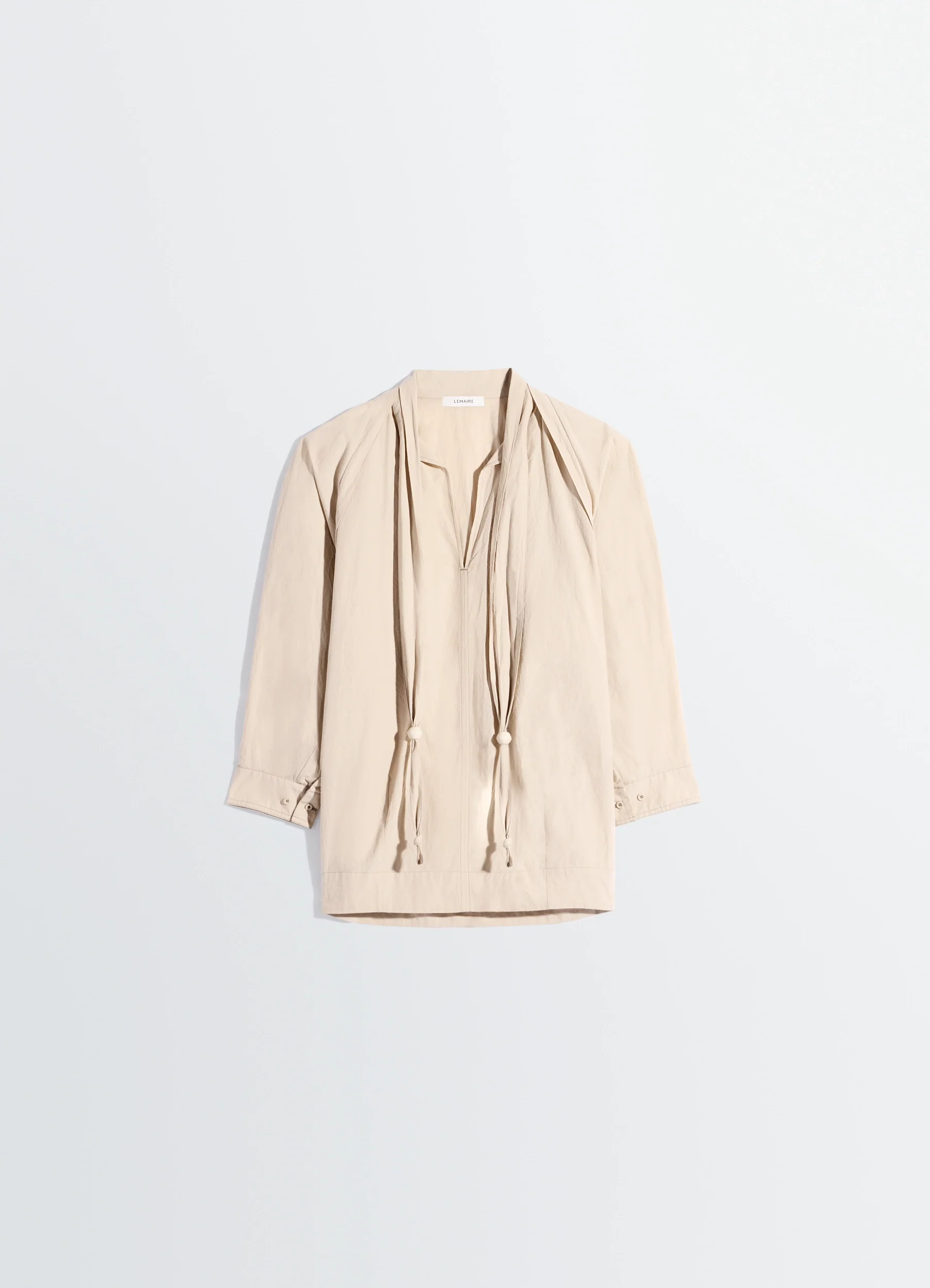 BLOUSE WITH SCARF IN CREPE COTTON - Image 6