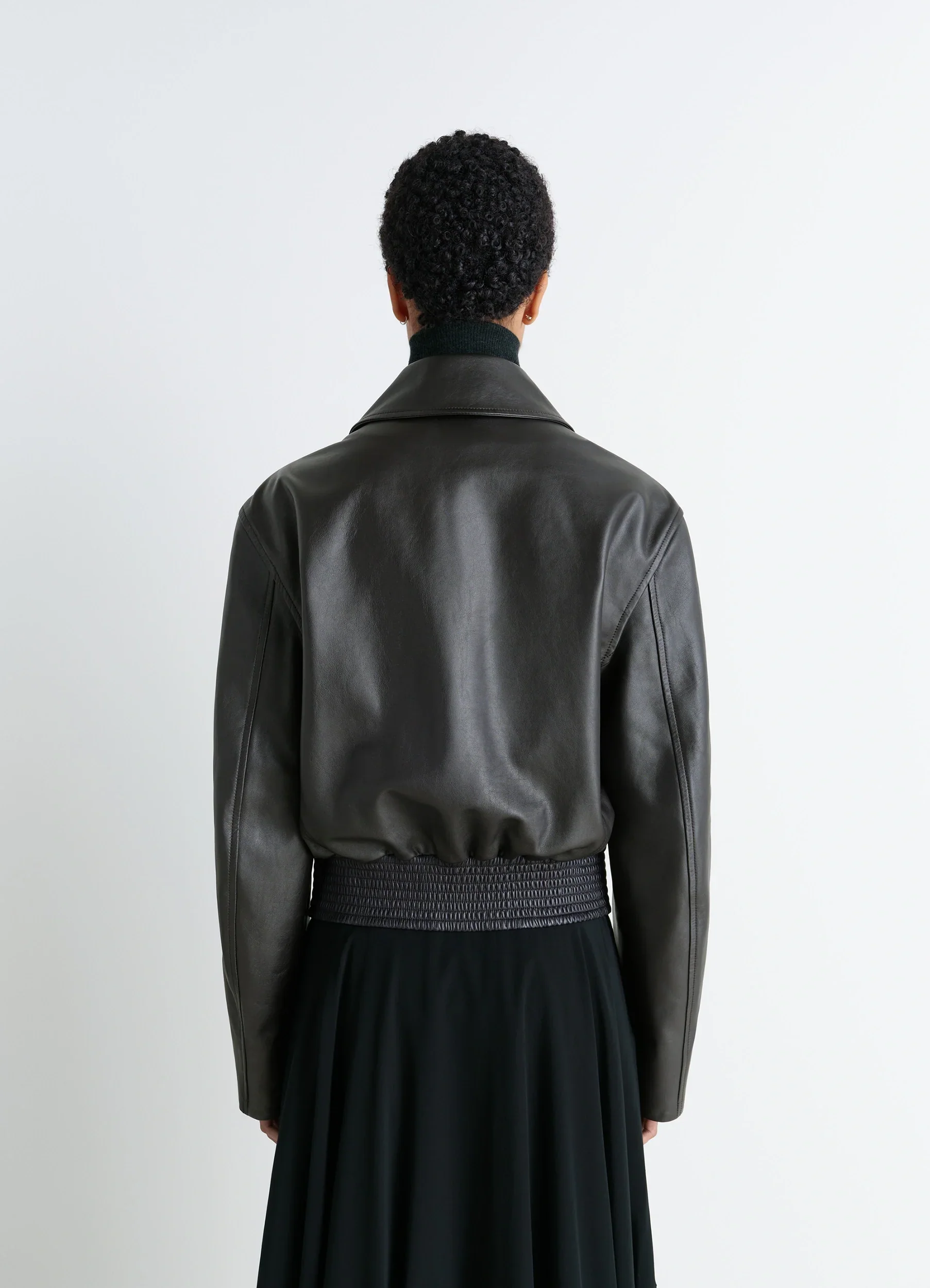 BOXY LEATHER BLOUSON IN LEATHER - Image 4