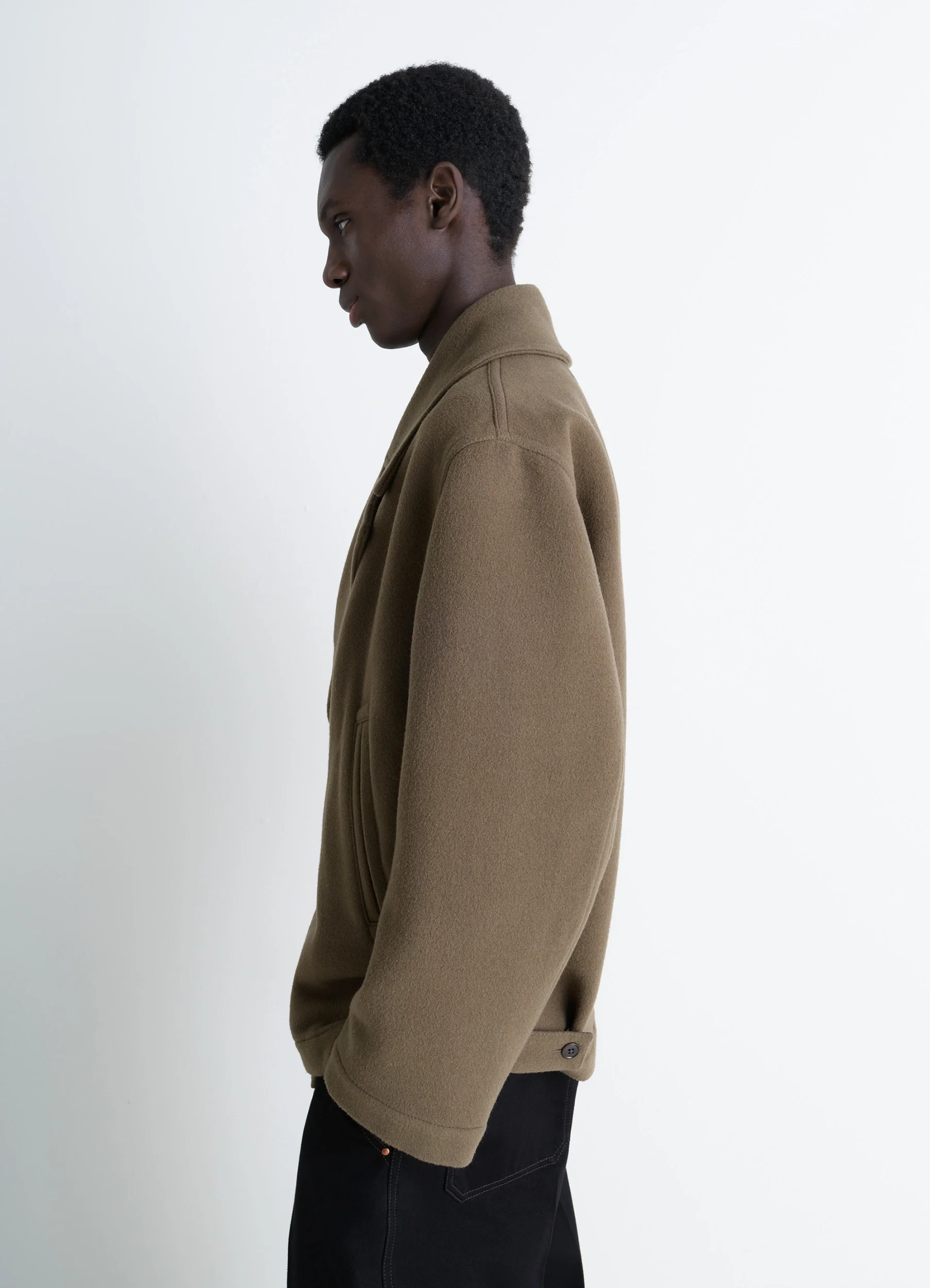 BOXY PEACOAT IN WOOL - Image 3