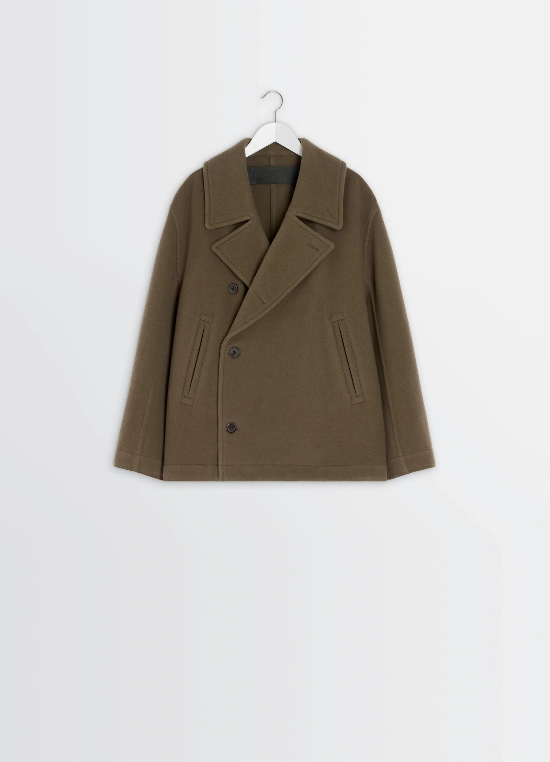 BOXY PEACOAT IN WOOL - Image 6