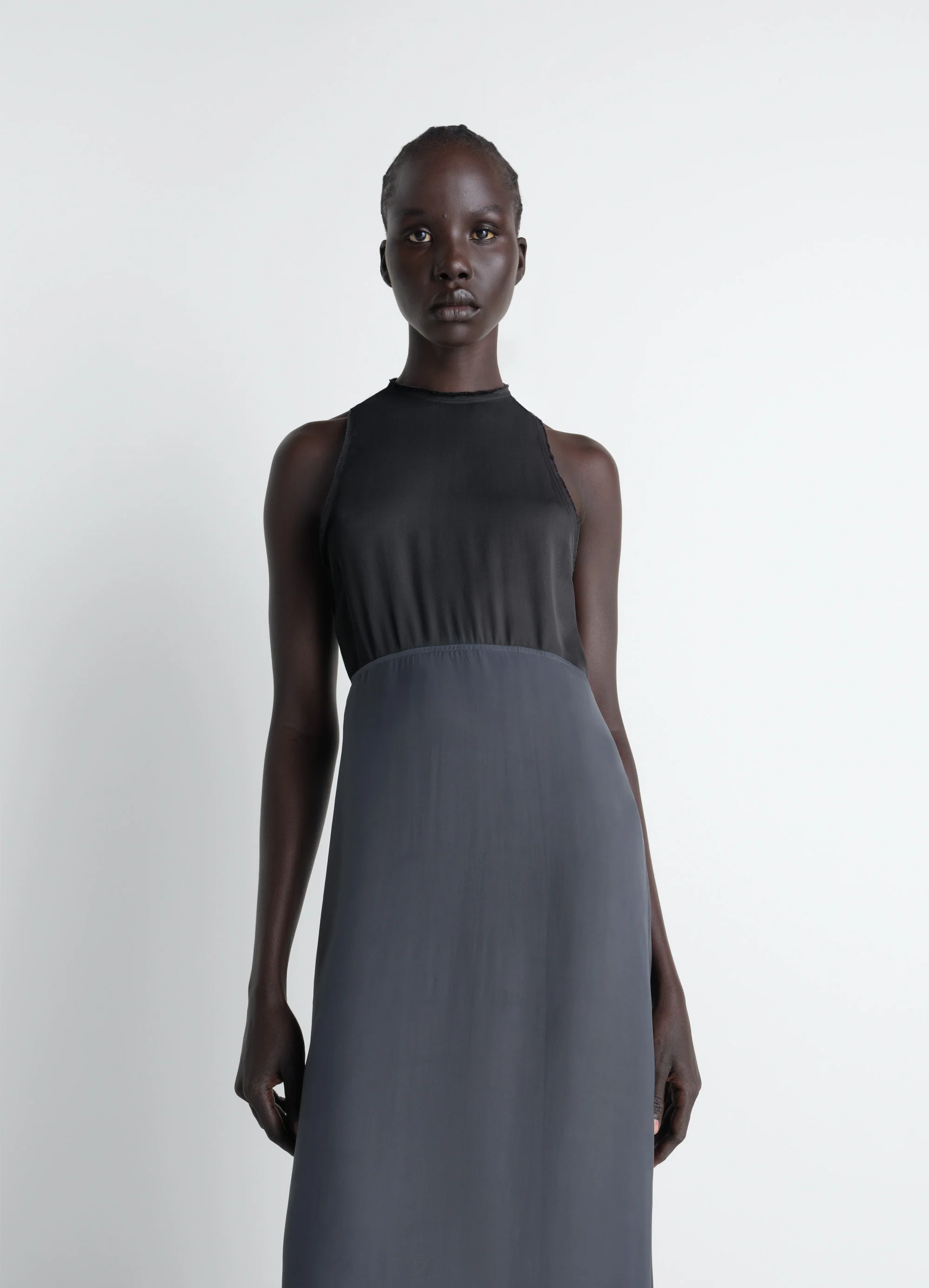 COLUMN DRESS IN CREPE DE CHINE VISCOSE - Image 2