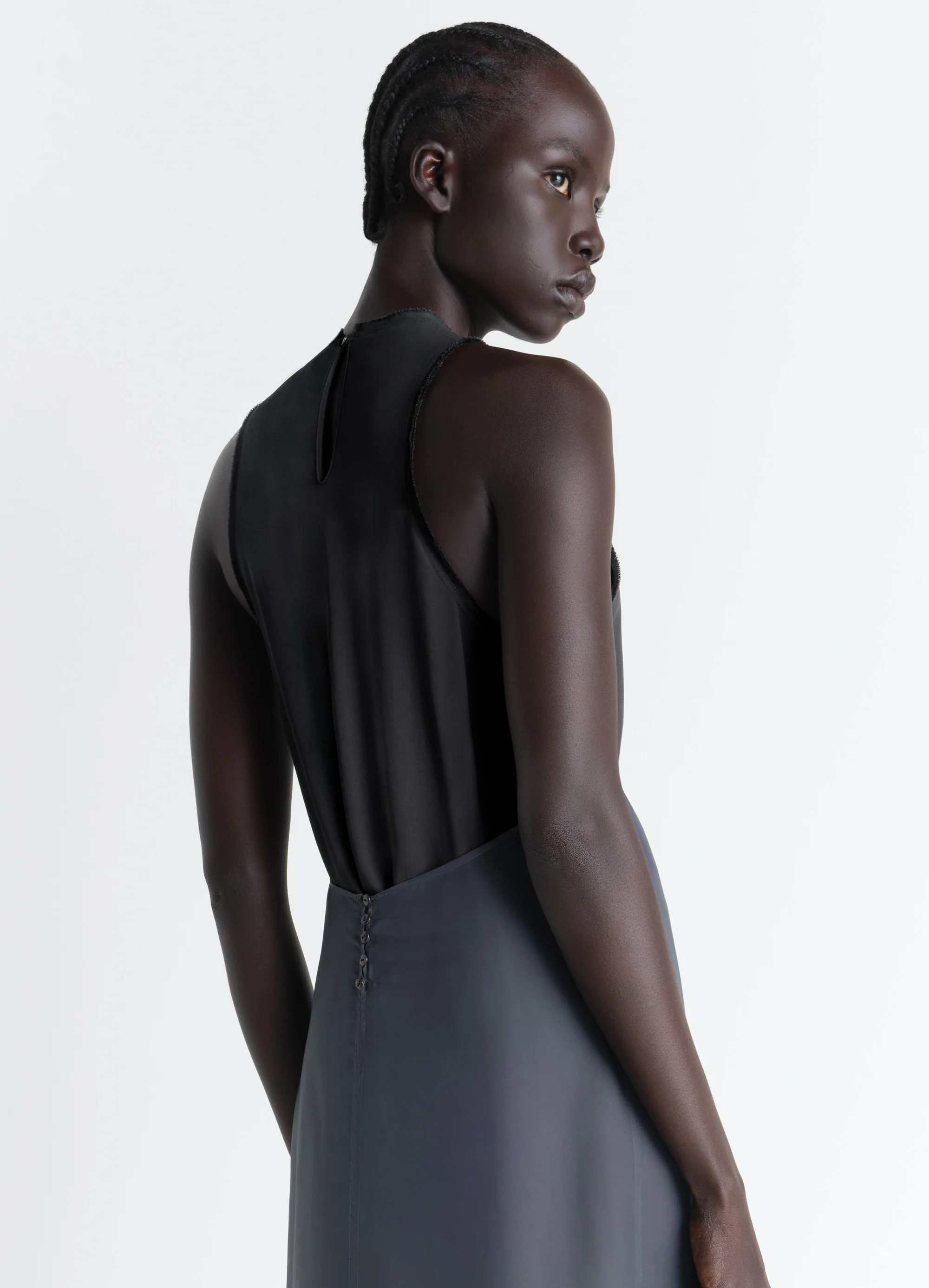 COLUMN DRESS IN CREPE DE CHINE VISCOSE - Image 3