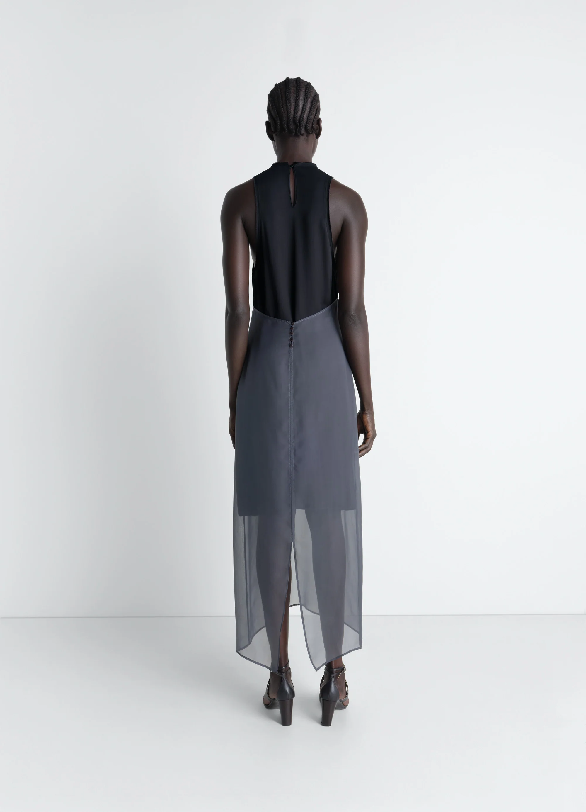 COLUMN DRESS IN CREPE DE CHINE VISCOSE - Image 4