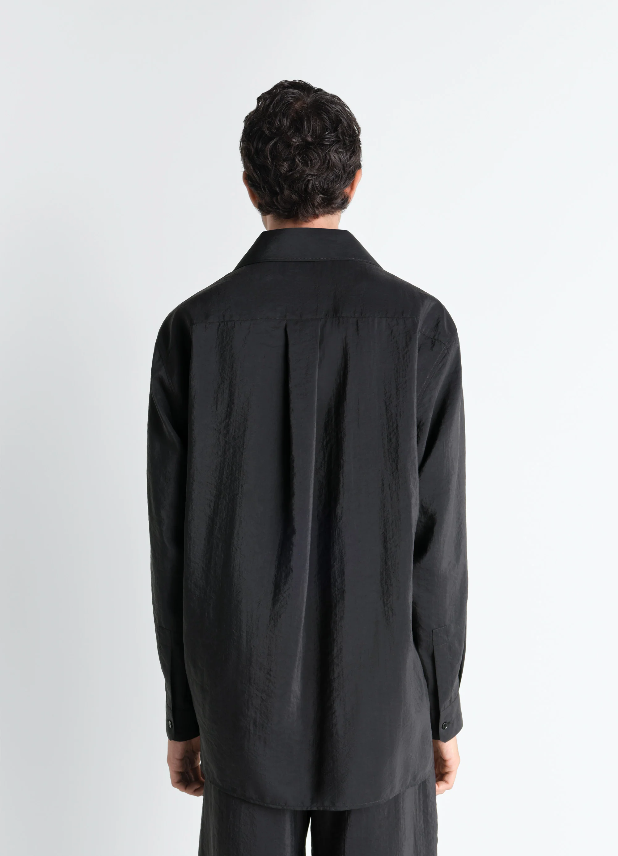 CONVERTIBLE COLLAR SHIRT IN DRY SILK - Image 5