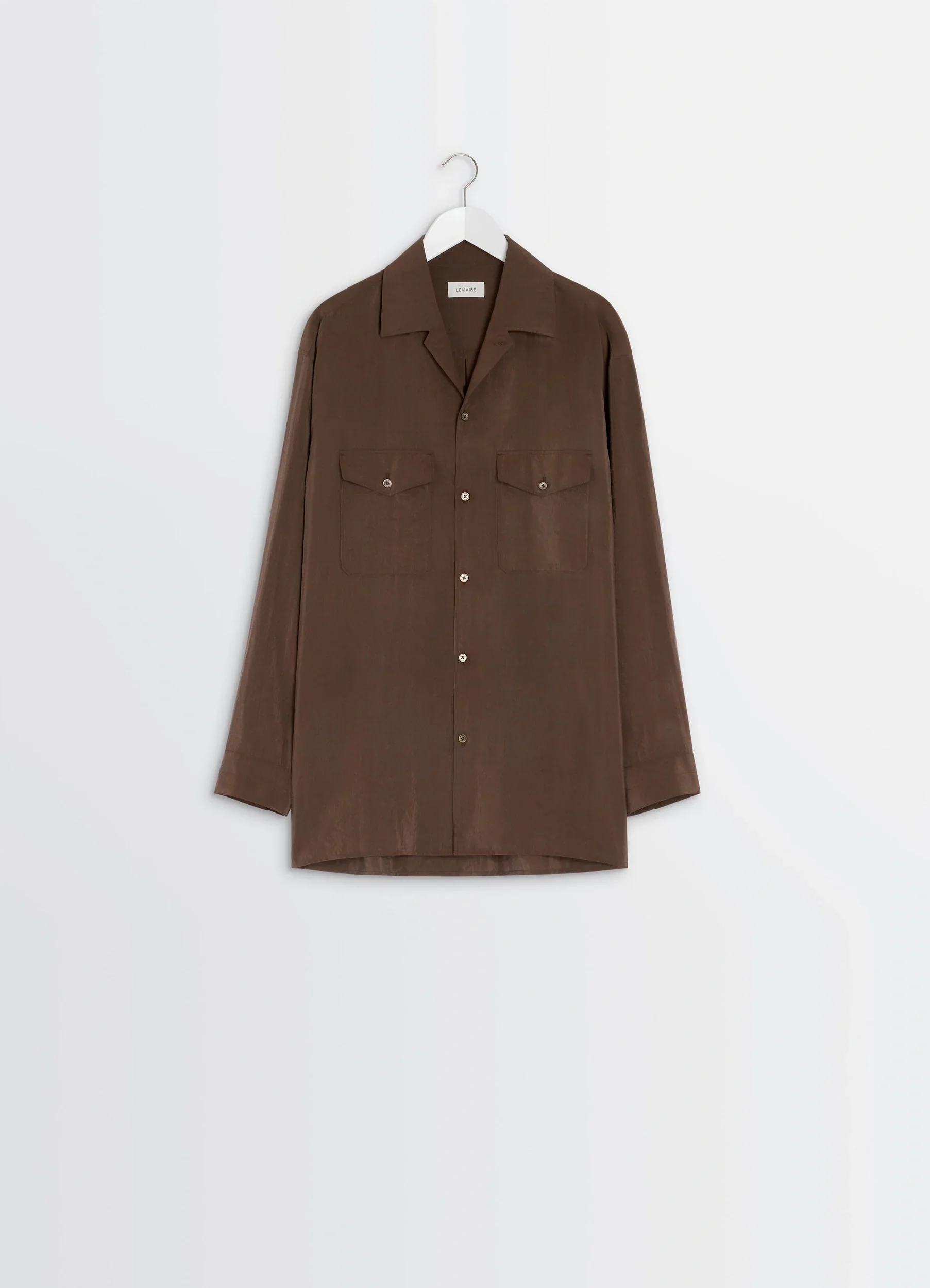 CONVERTIBLE COLLAR SHIRT IN DRY SILK - Image 6