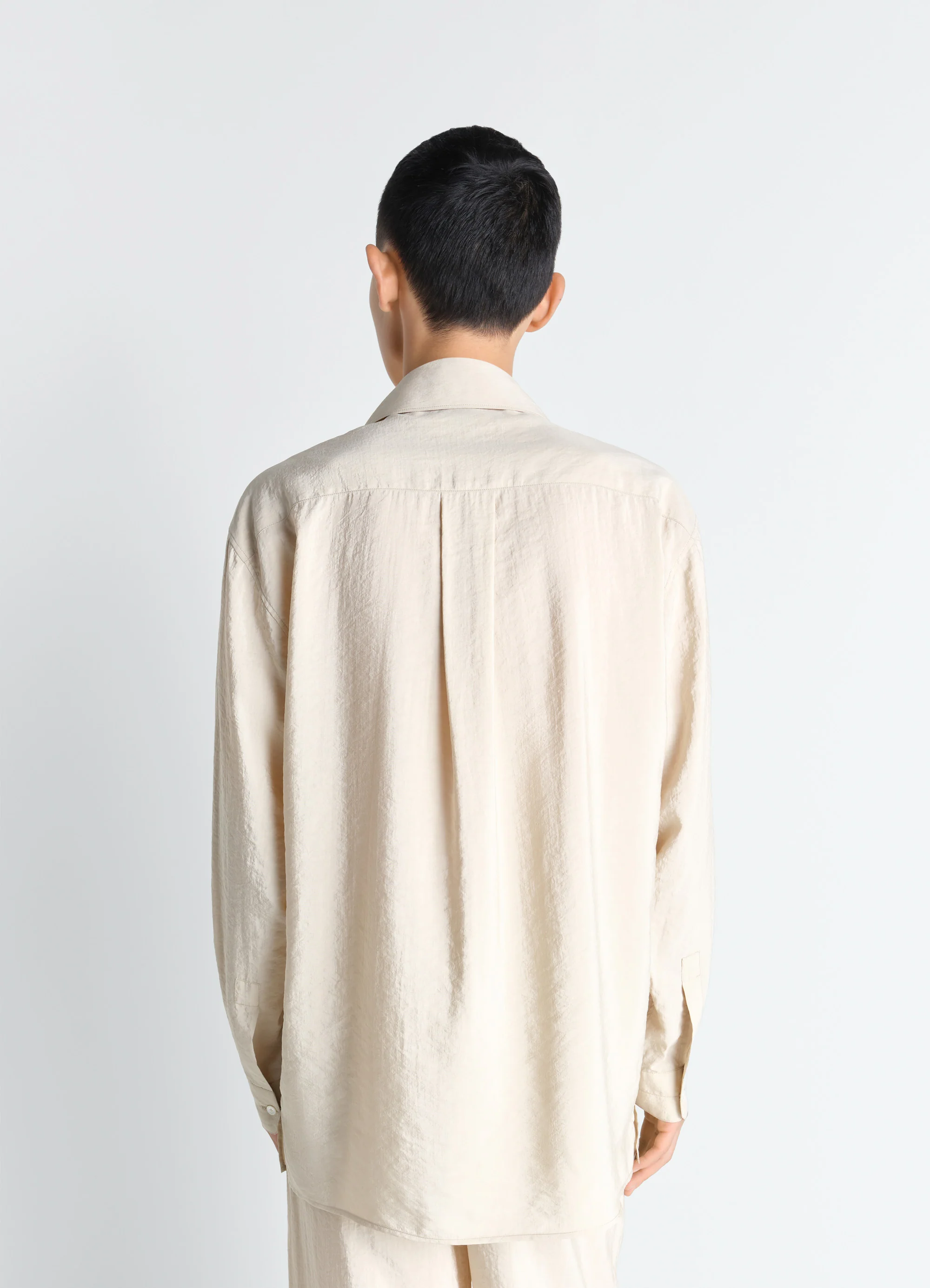 CONVERTIBLE COLLAR SHIRT IN DRY SILK - Image 4