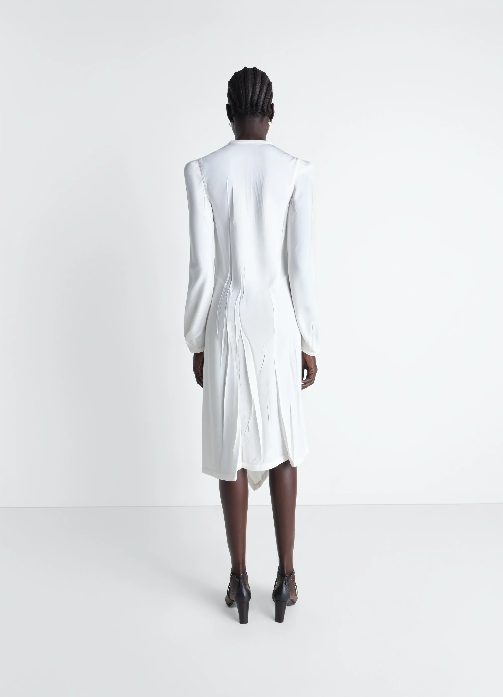 CREASED BIAS DRESS IN POLY VISCOSE TWILL - Image 5