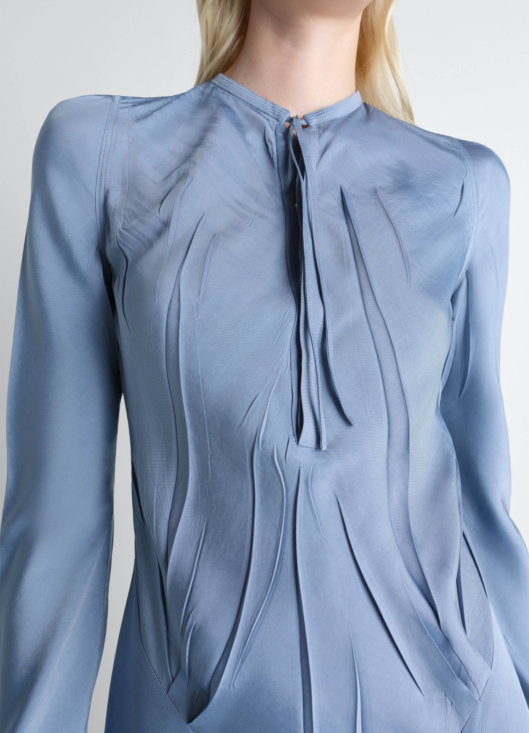 CREASED BIAS DRESS IN POLY VISCOSE TWILL - Image 5