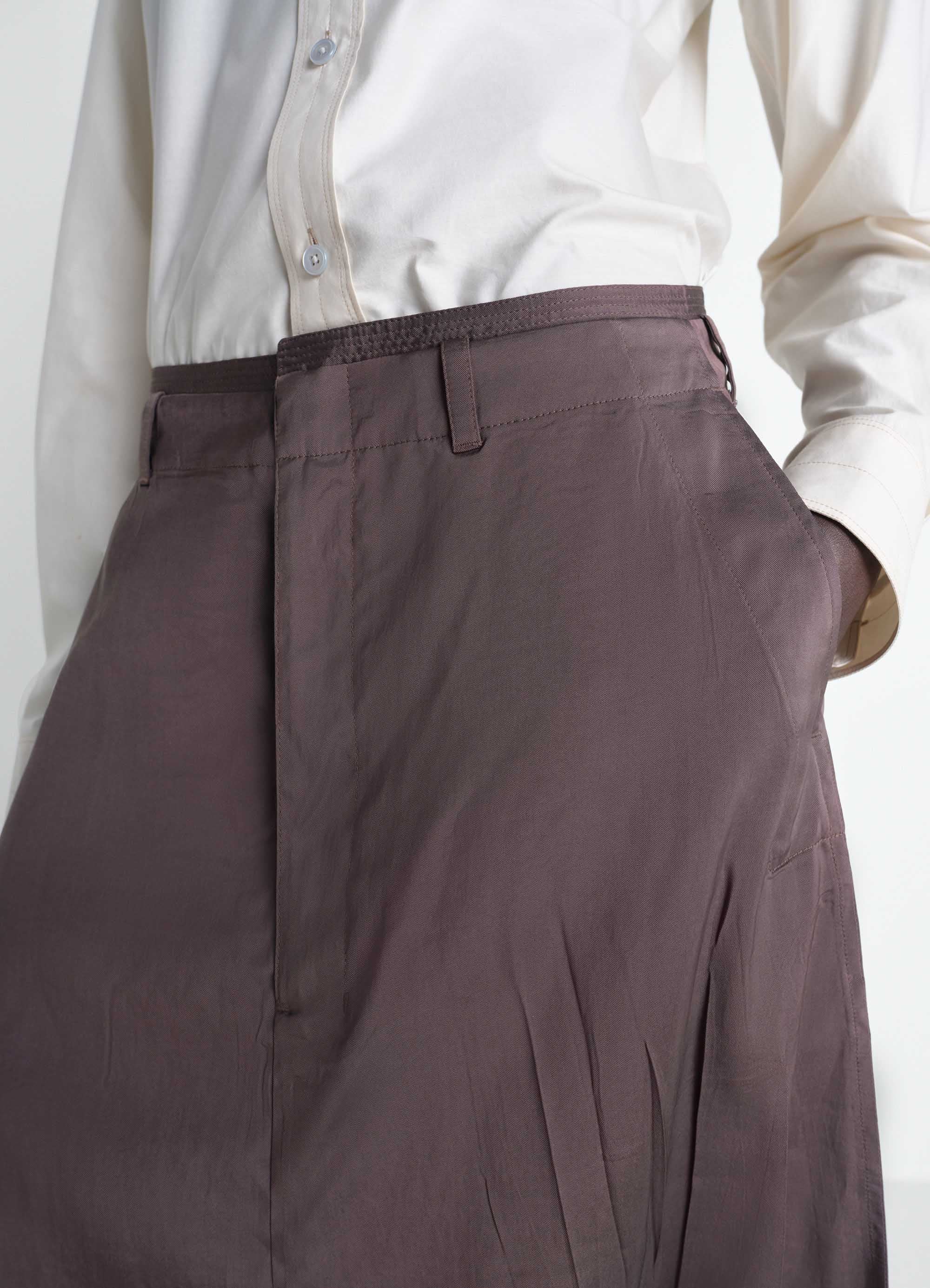 CREASED DROPPED CROTCH BERMUDAS IN POLY VISCOSE TWILL - Image 3