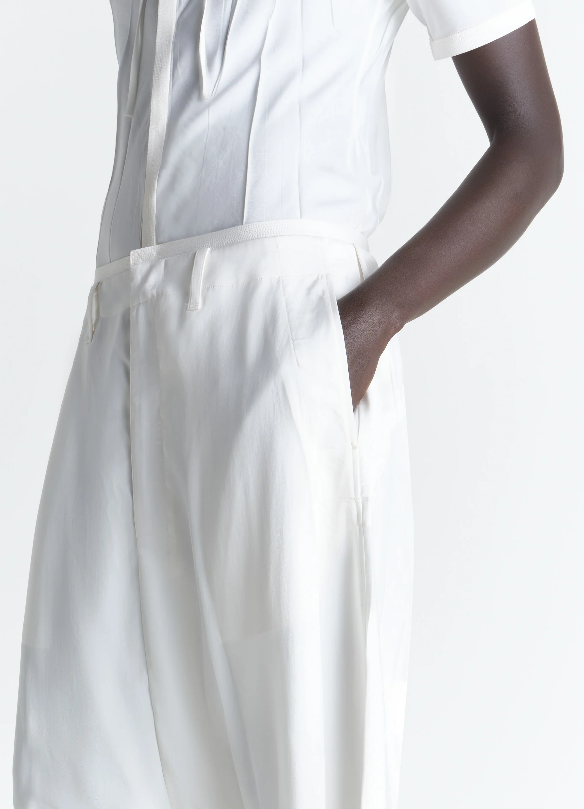 CREASED FITTED SHIRT IN POLY VISCOSE TWILL - Image 3