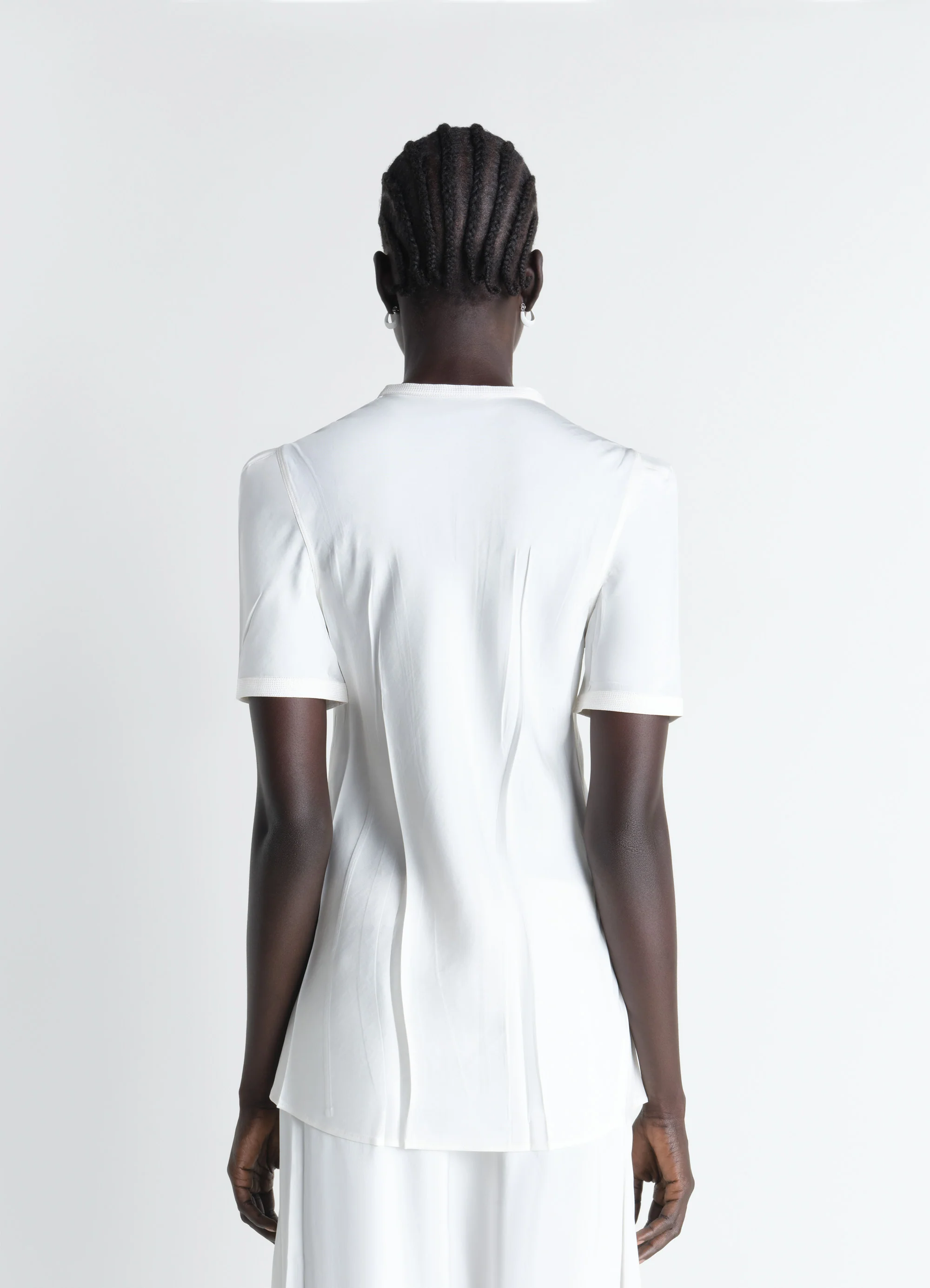 CREASED FITTED SHIRT IN POLY VISCOSE TWILL - Image 4