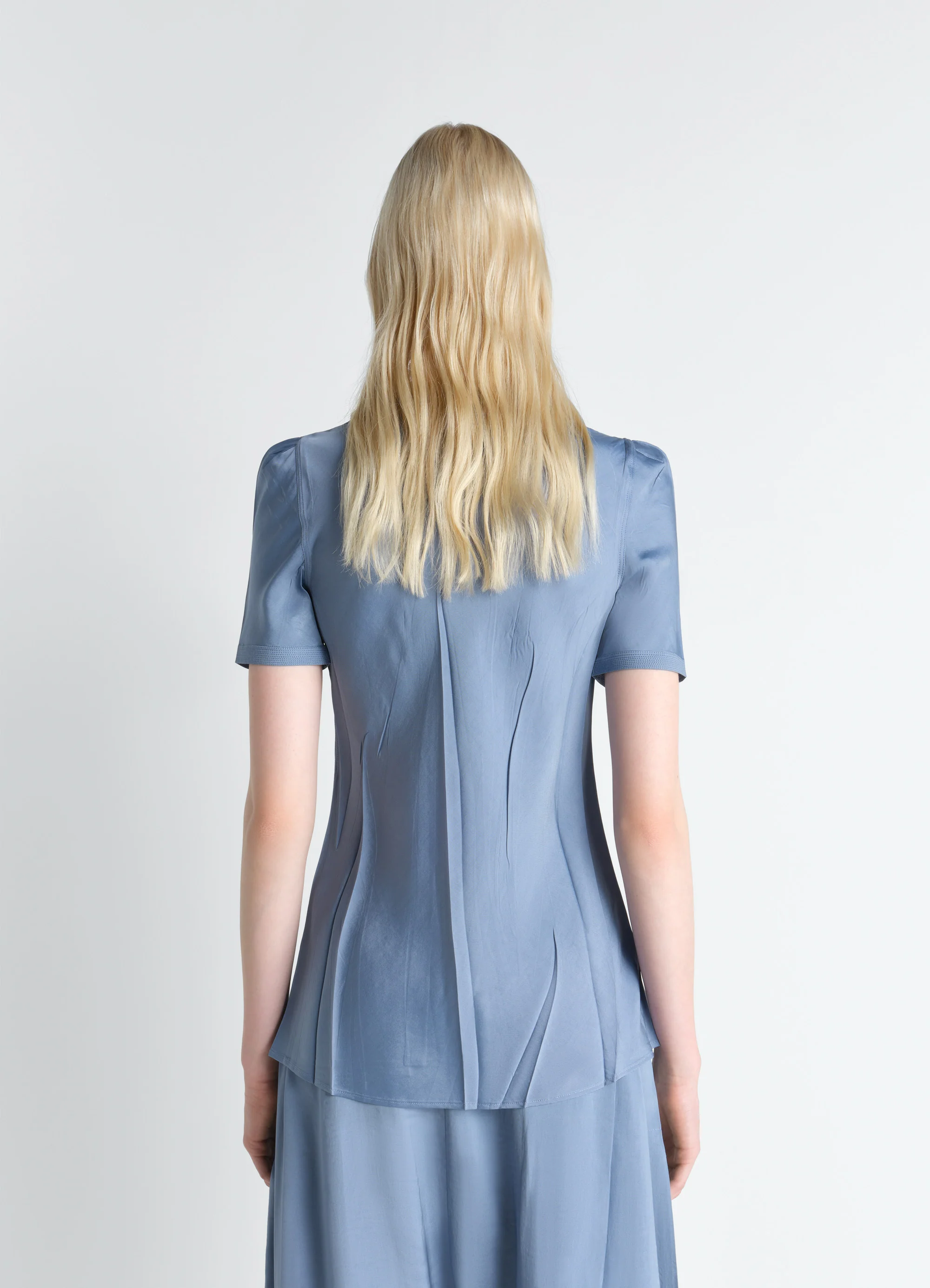 CREASED FITTED SHIRT IN POLY VISCOSE TWILL - Image 4