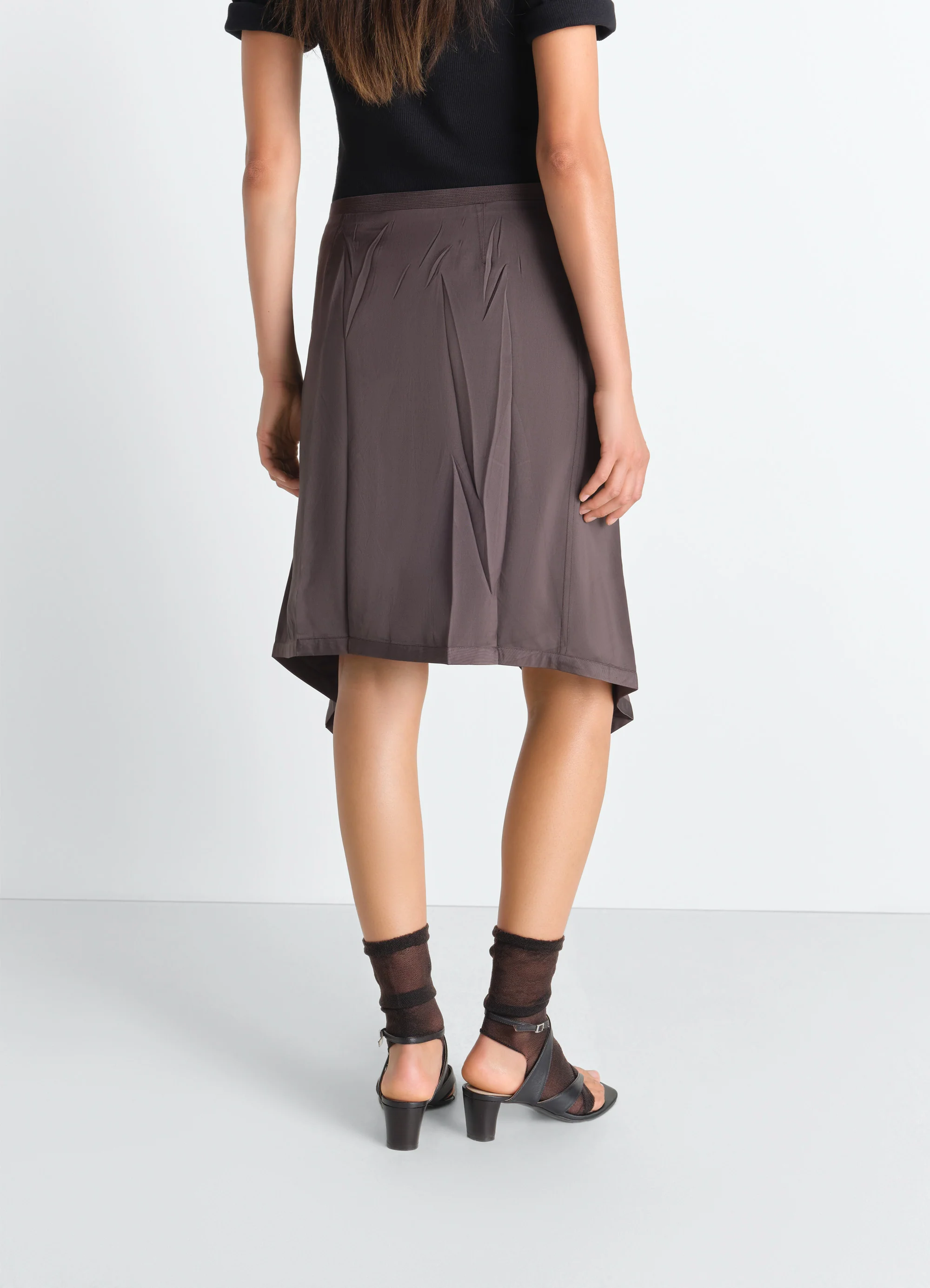 CREASED FOULARD SKIRT IN POLY VISCOSE TWILL - Image 5