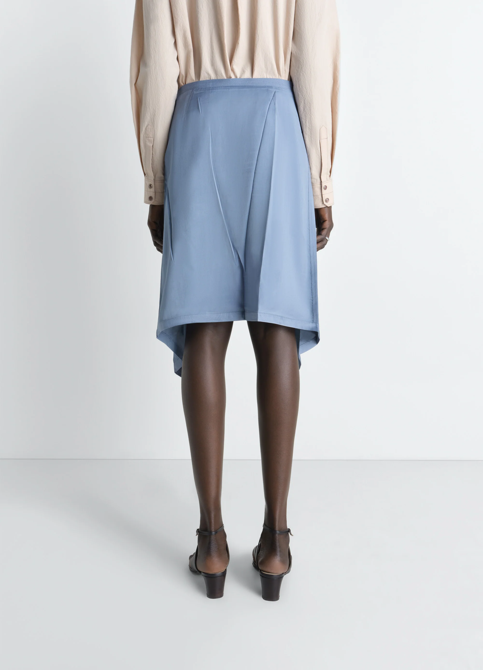 CREASED FOULARD SKIRT IN POLY VISCOSE TWILL - Image 4
