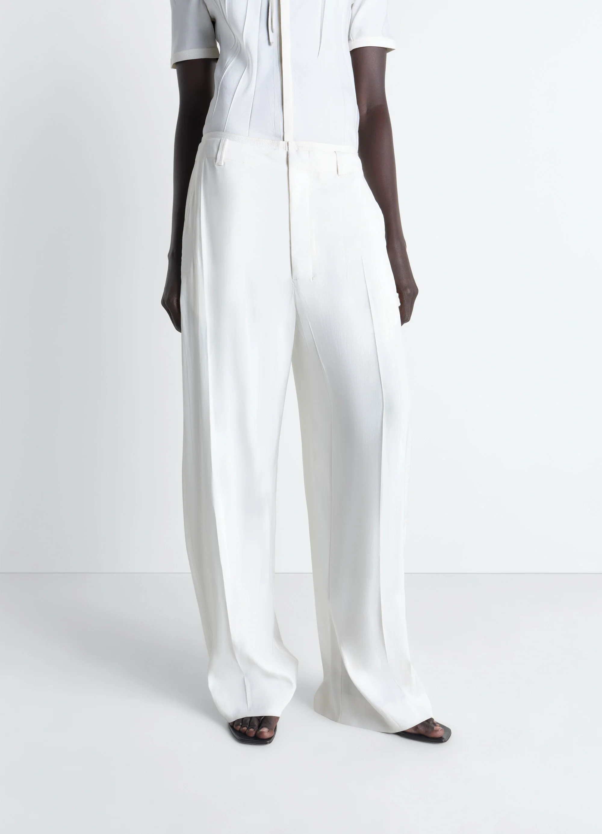 CREASED SOFT PANTS IN POLY VISCOSE TWILL - Image 2